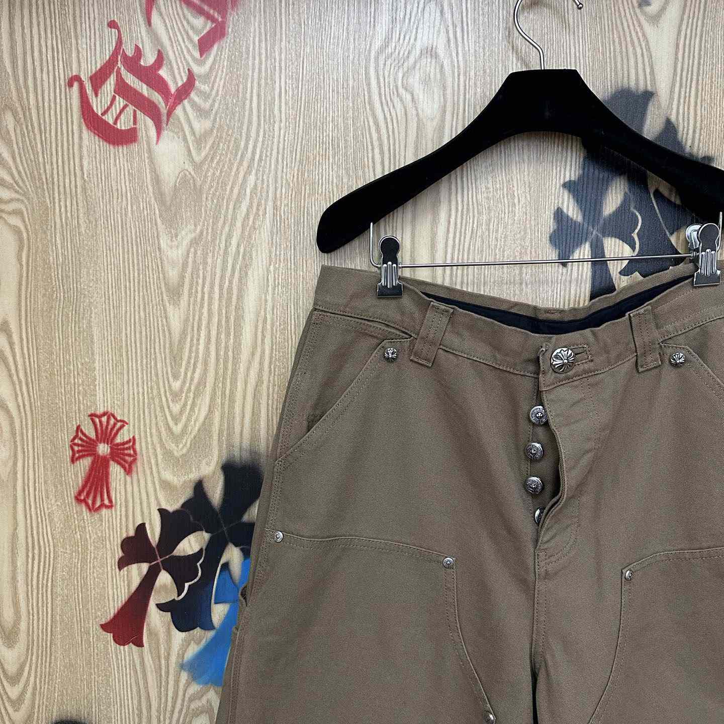 Chrome Hearts Double Knee Cross Patch Shorts - DopestKickz