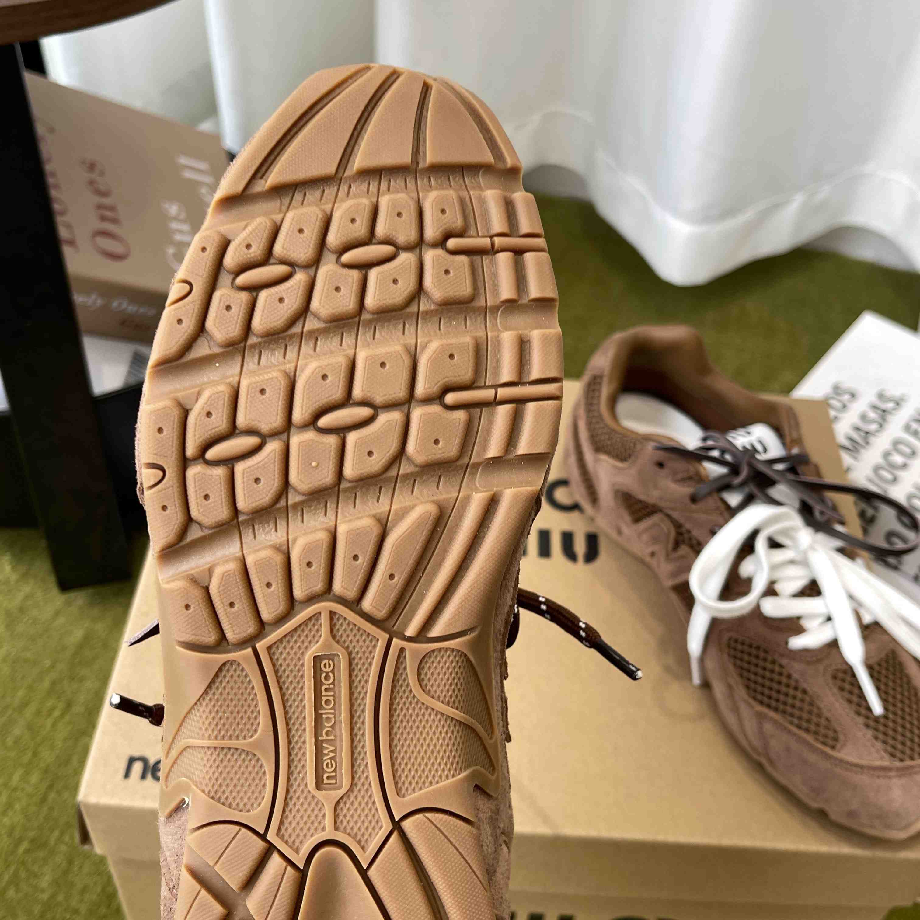 New Balance X Miu Miu 530 SL Suede And Mesh Sneakers - DopestKickz