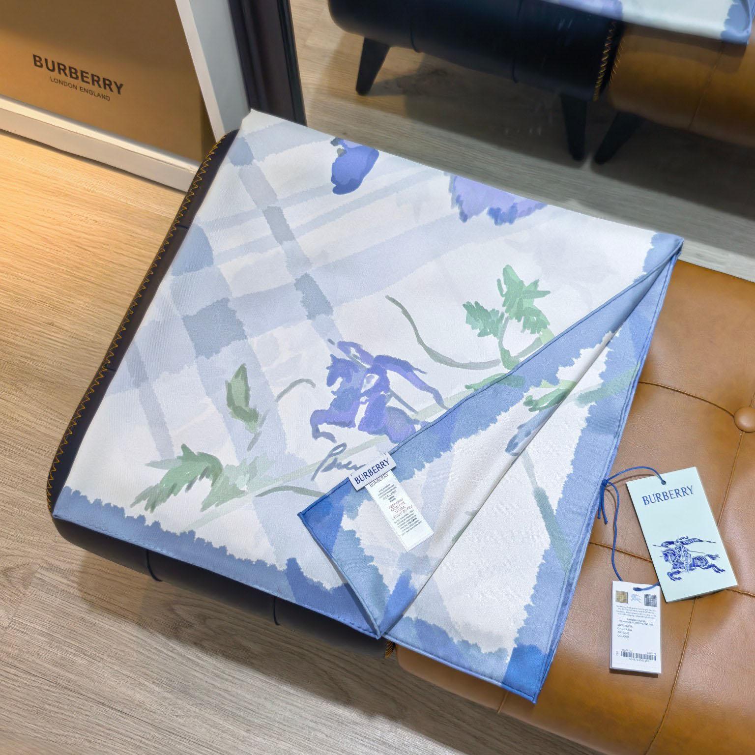 Burberry Watercolour Check Silk Scarf - DopestKickz