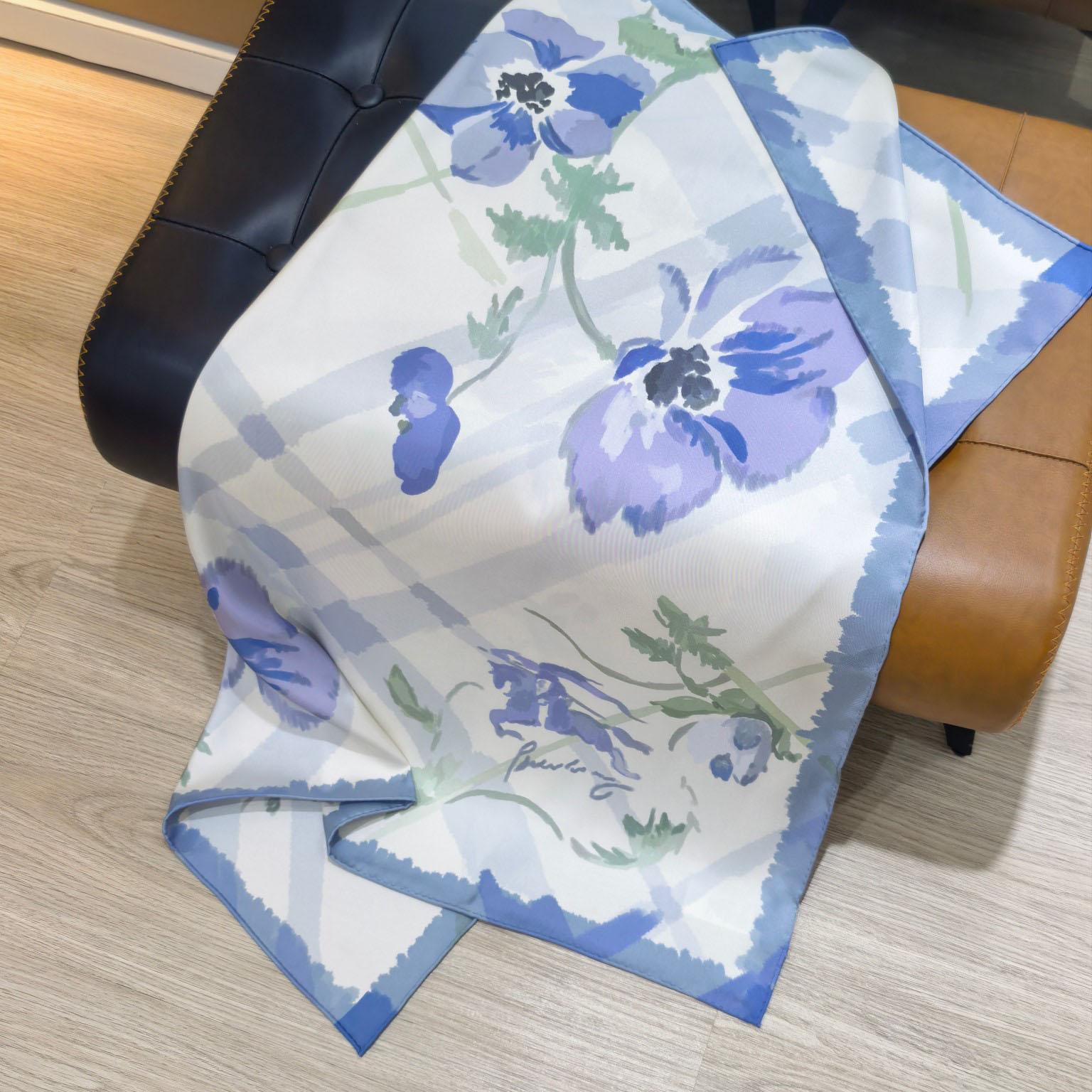 Burberry Watercolour Check Silk Scarf - DopestKickz