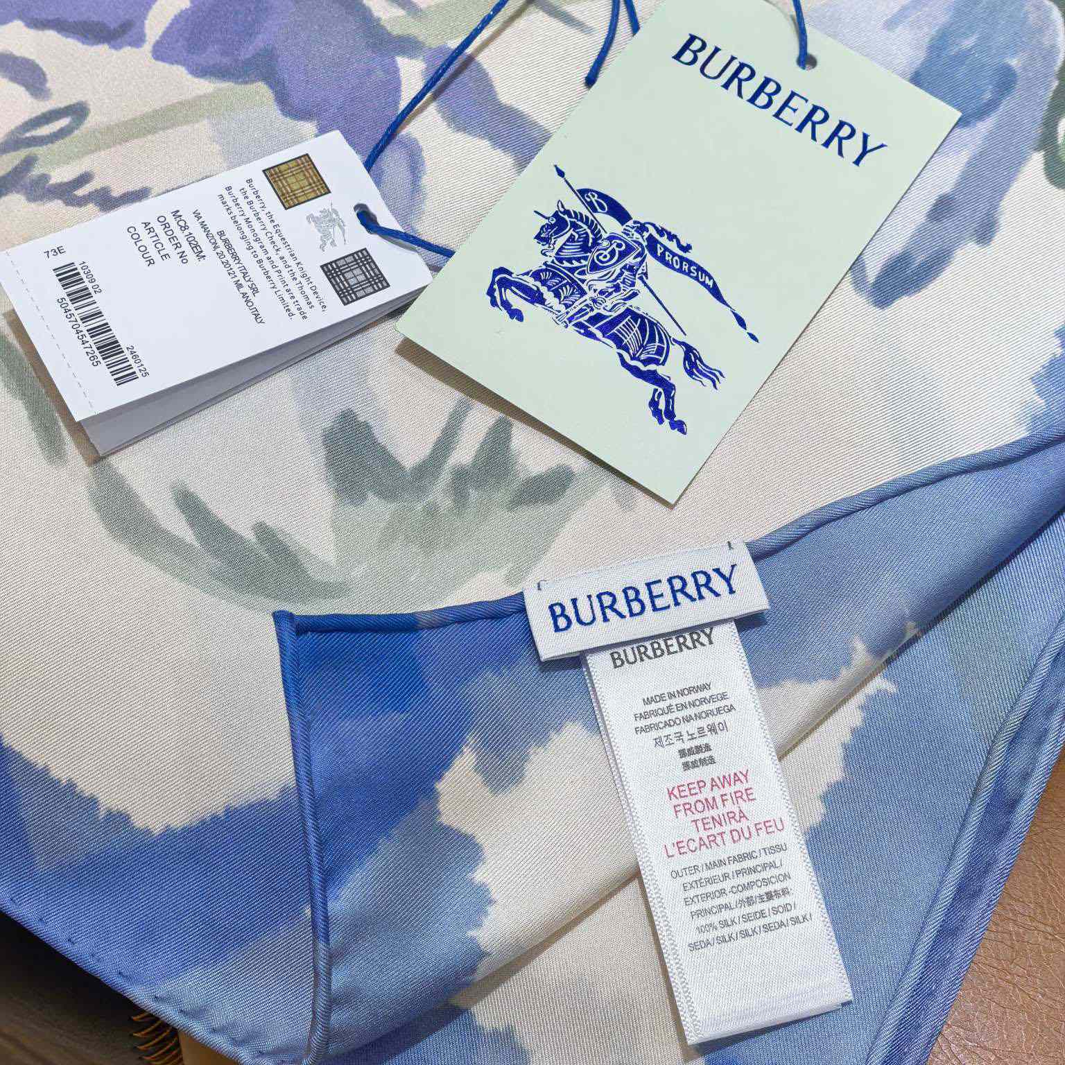 Burberry Watercolour Check Silk Scarf - DopestKickz