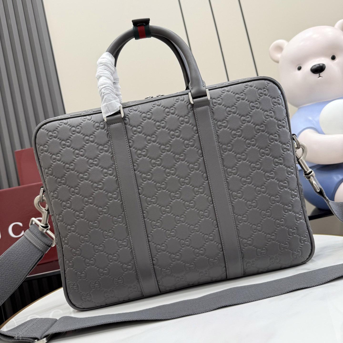 Gucci  GG Emblem Large Briefcase 850222 - DopestKickz
