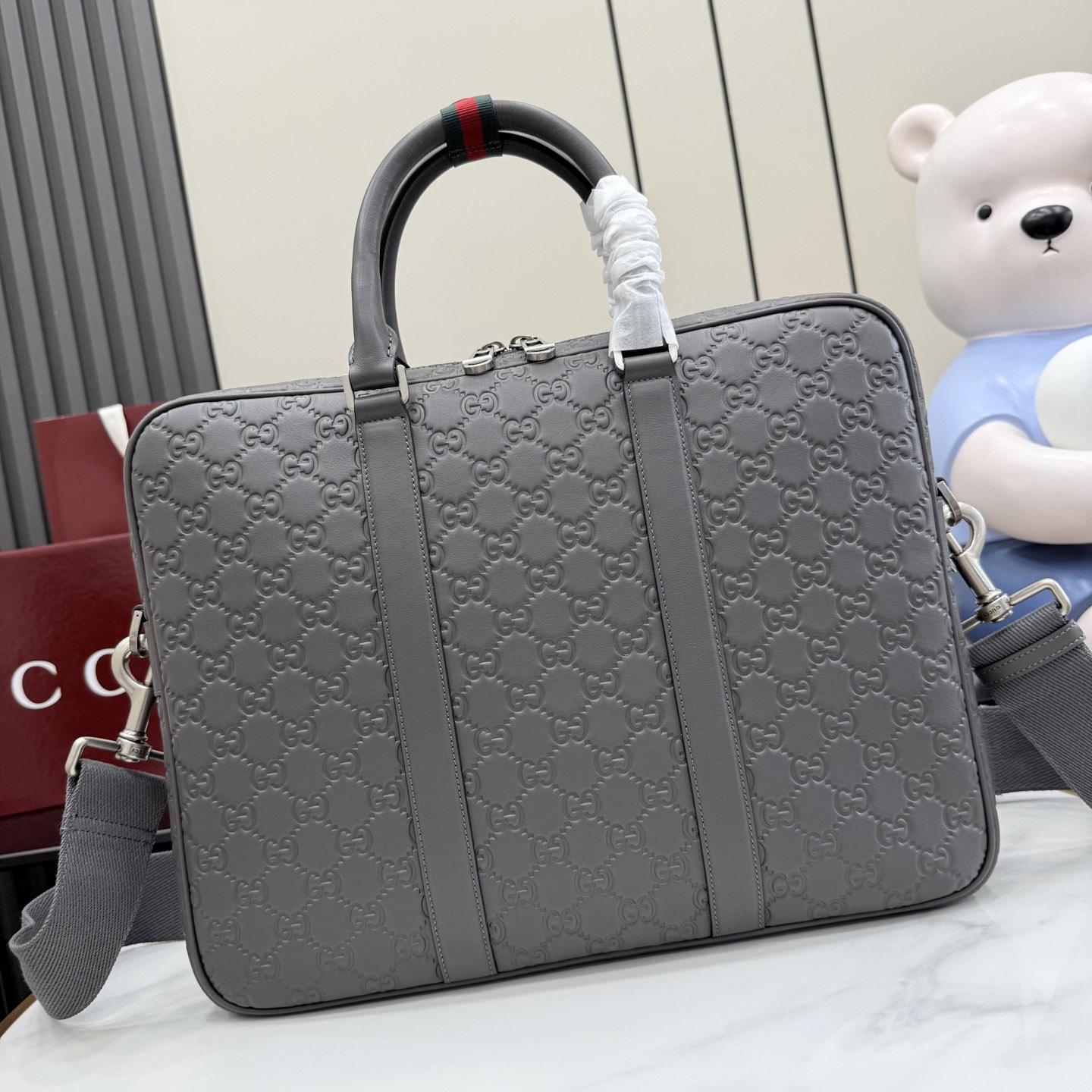 Gucci  GG Emblem Large Briefcase 850222 - DopestKickz