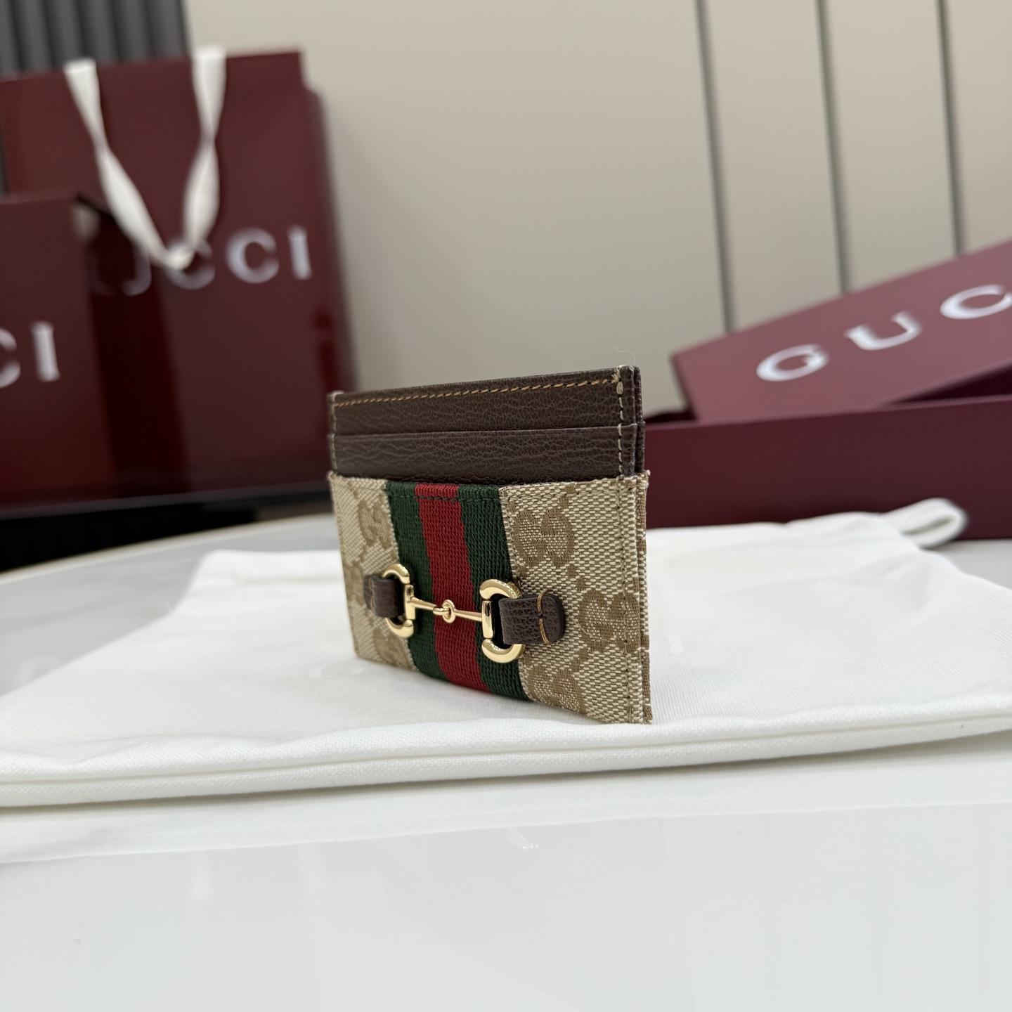 Gucci Horsebit Web Card Case - DopestKickz