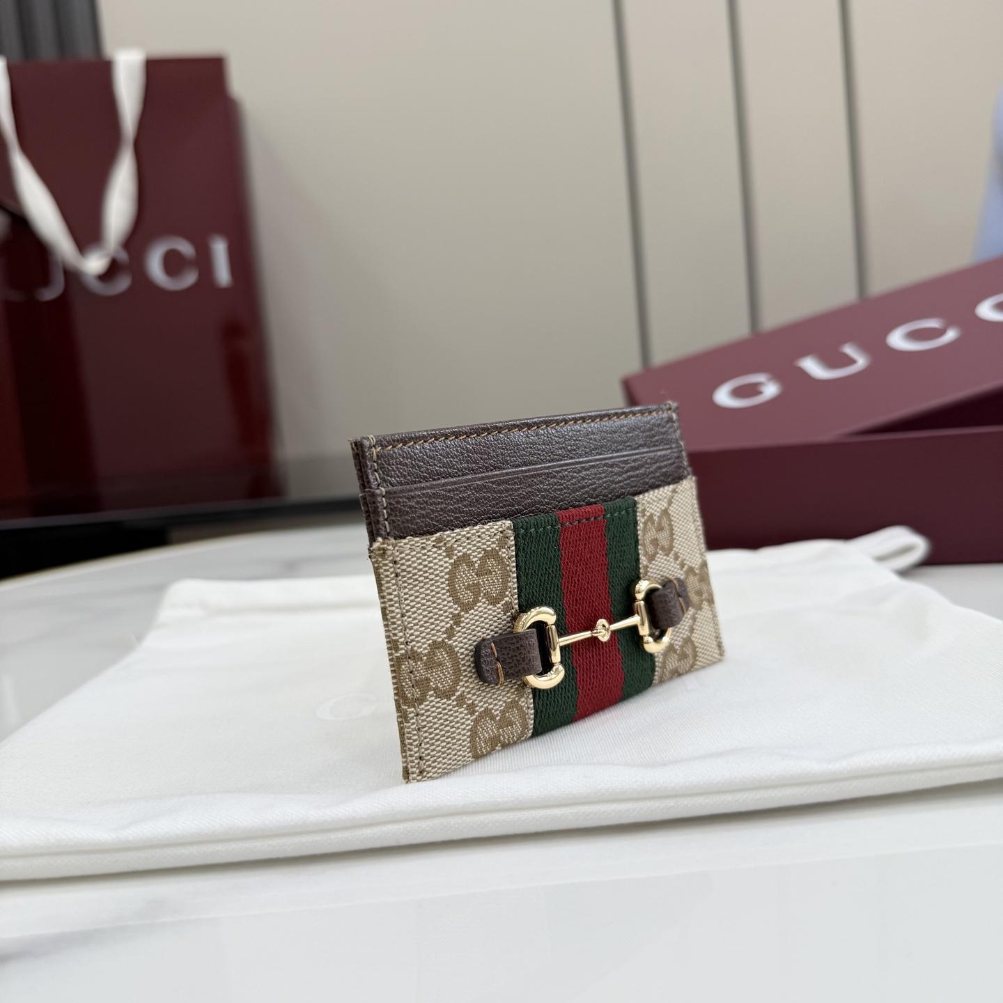 Gucci Horsebit Web Card Case - DopestKickz