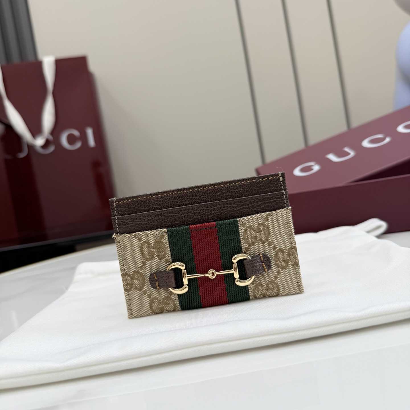 Gucci Horsebit Web Card Case - DopestKickz