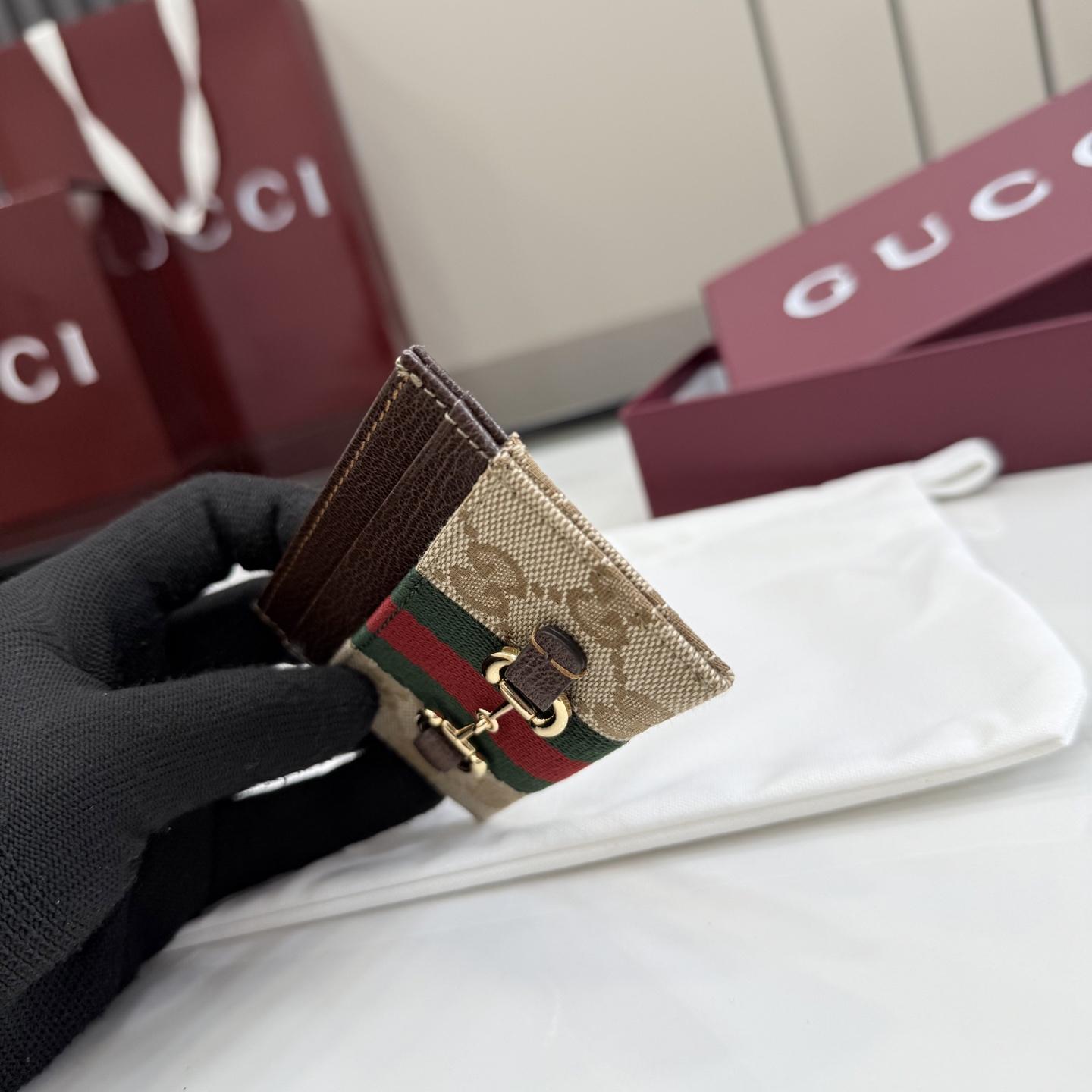 Gucci Horsebit Web Card Case - DopestKickz