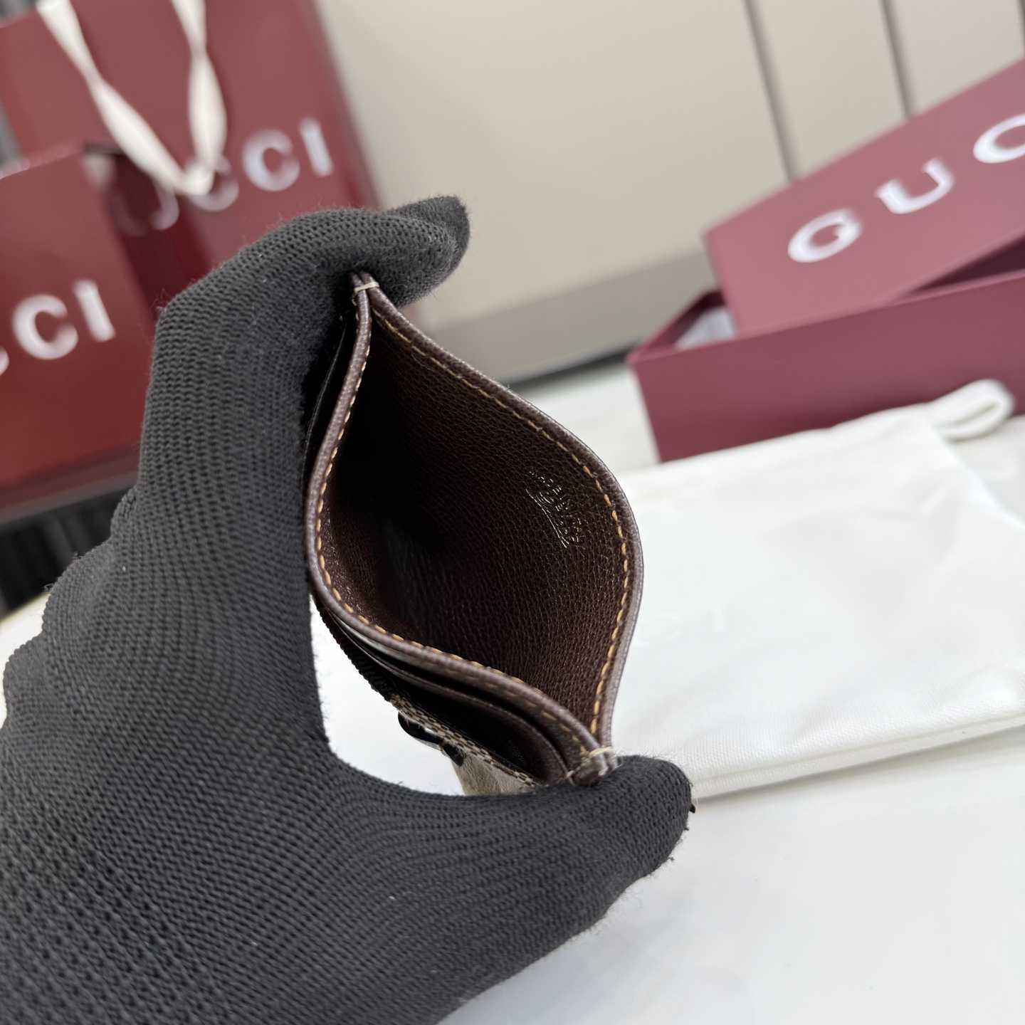 Gucci Horsebit Web Card Case - DopestKickz