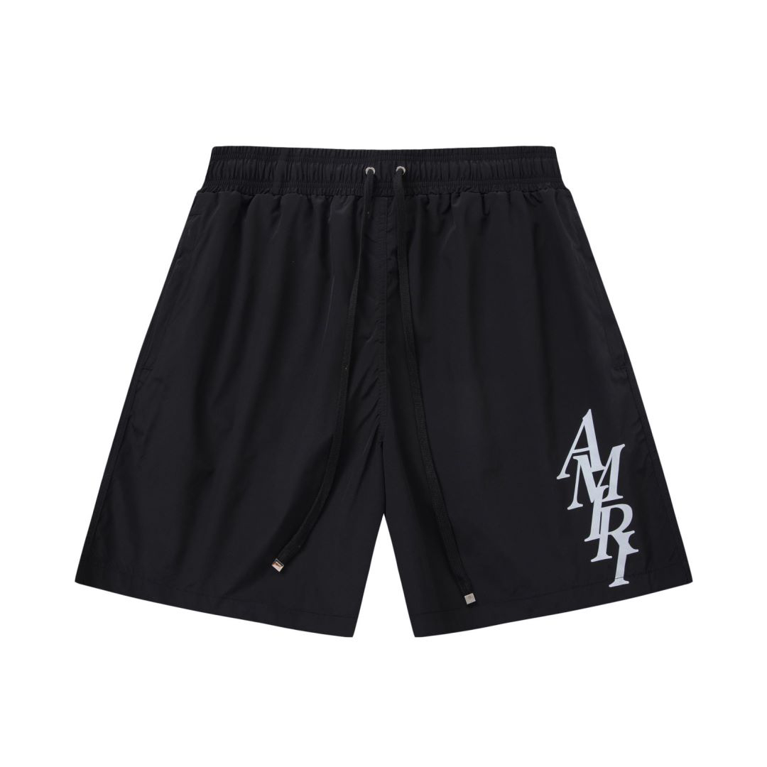 Amiri Stack Logo Swim Shorts In Stretch Limo - DopestKickz