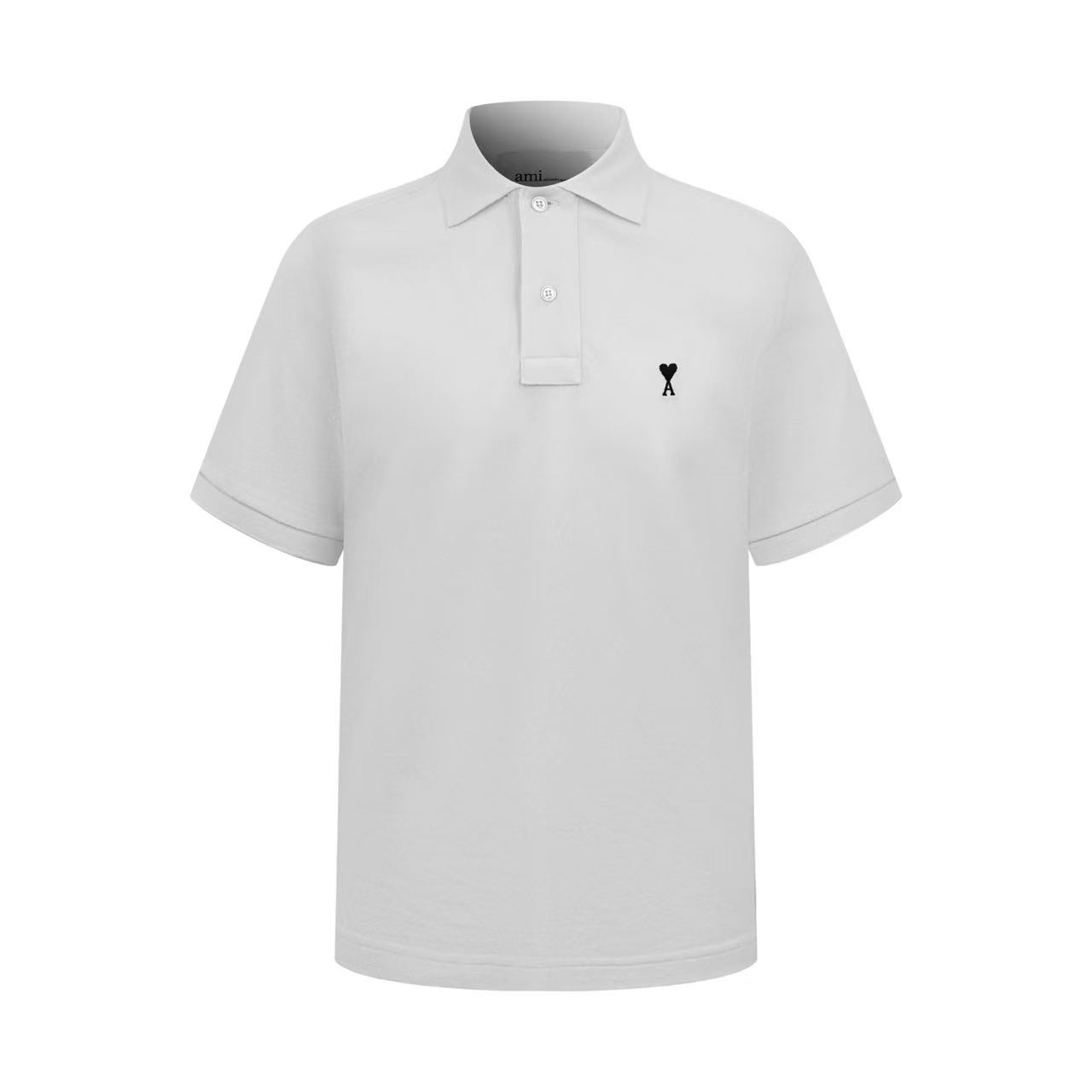AMI Paris White Wool Short Sleeves Ami De Coeur Polo - DopestKickz