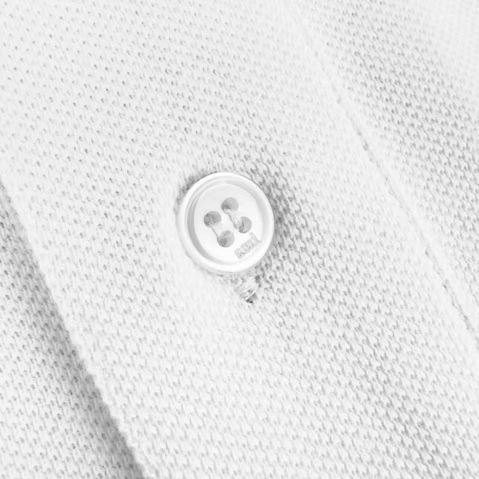 AMI Paris White Wool Short Sleeves Ami De Coeur Polo - DopestKickz