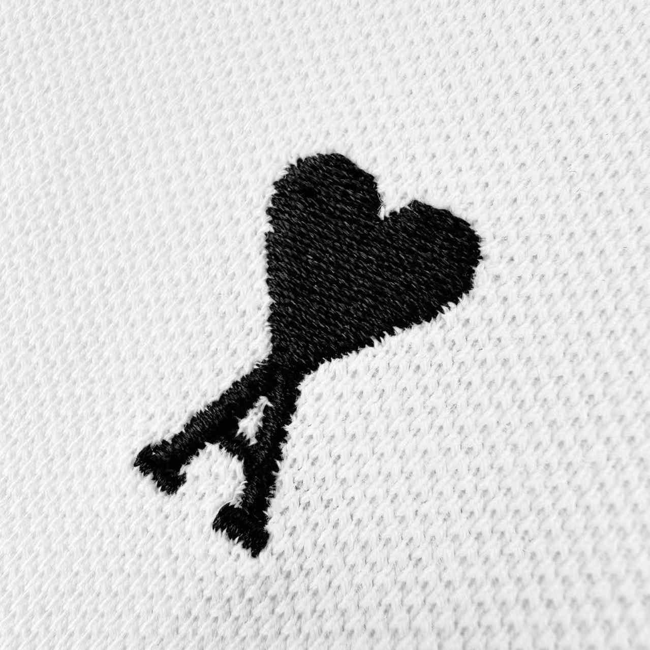 AMI Paris White Wool Short Sleeves Ami De Coeur Polo - DopestKickz