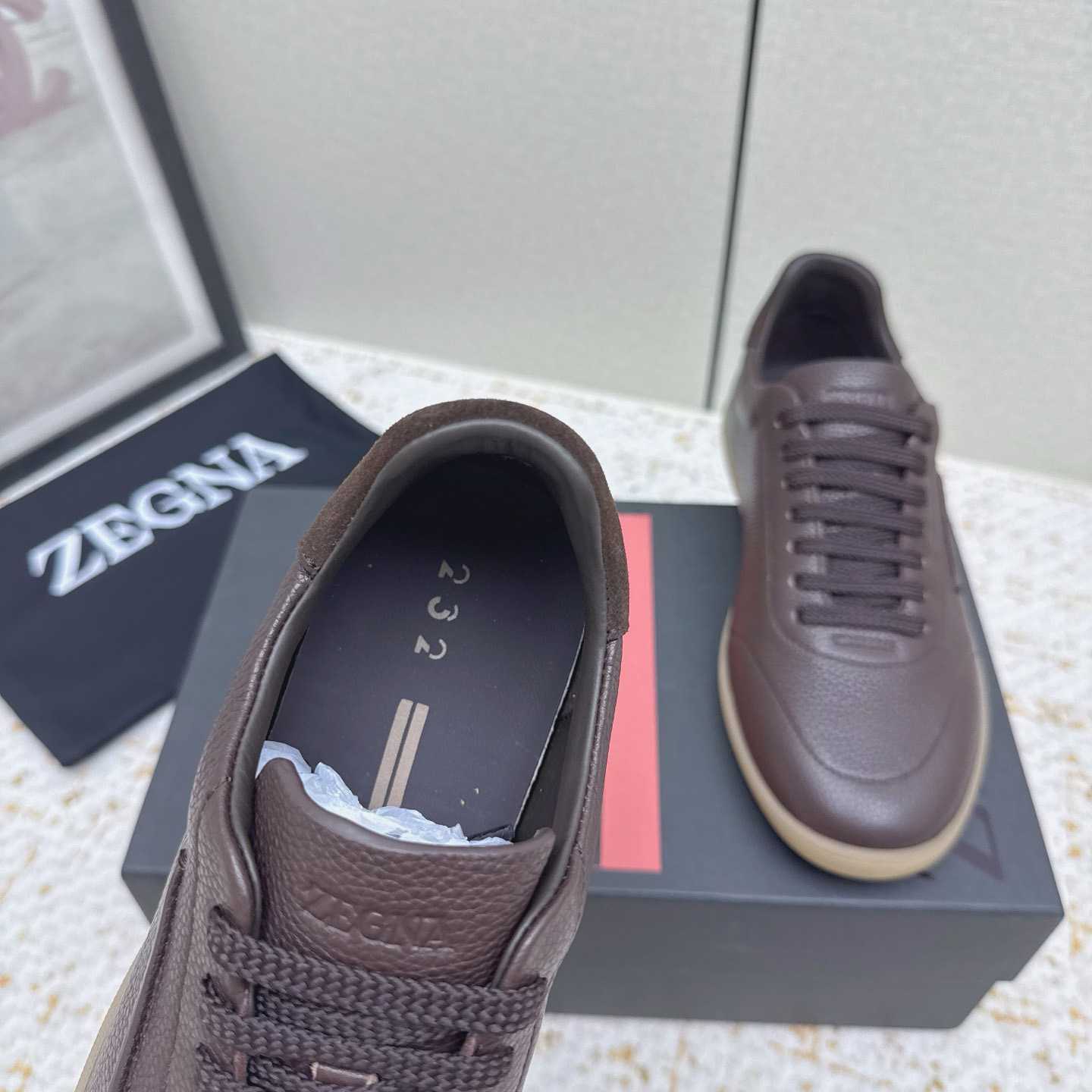 Zegna Grained Leather 232 Sneakers - DopestKickz