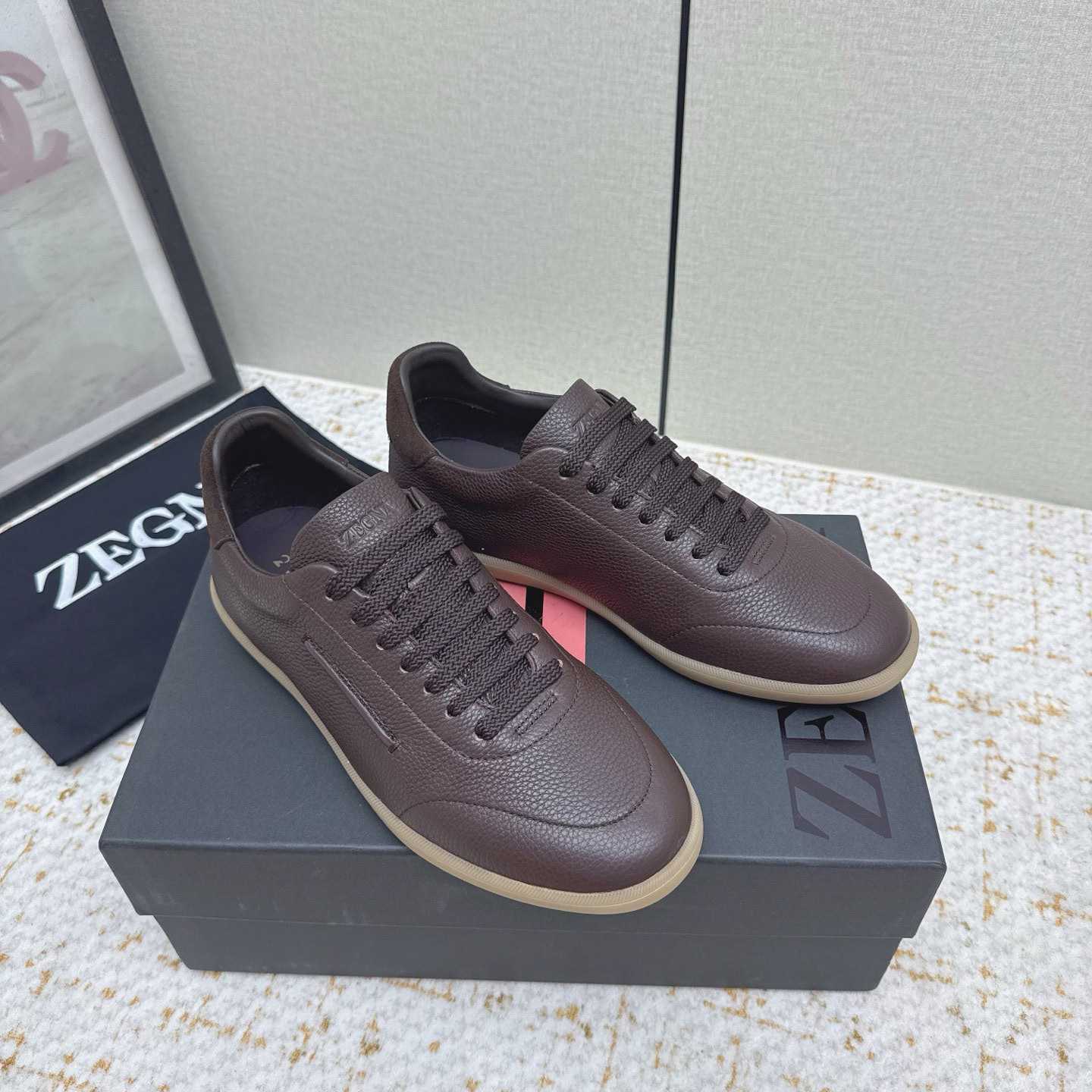 Zegna Grained Leather 232 Sneakers - DopestKickz