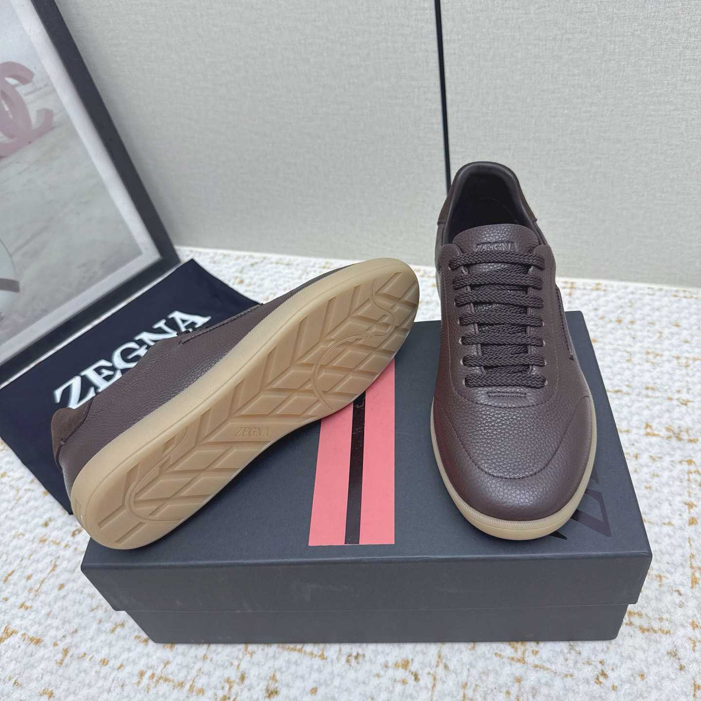 Zegna Grained Leather 232 Sneakers - DopestKickz