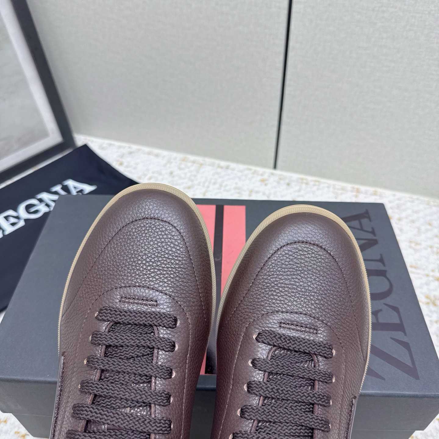 Zegna Grained Leather 232 Sneakers - DopestKickz
