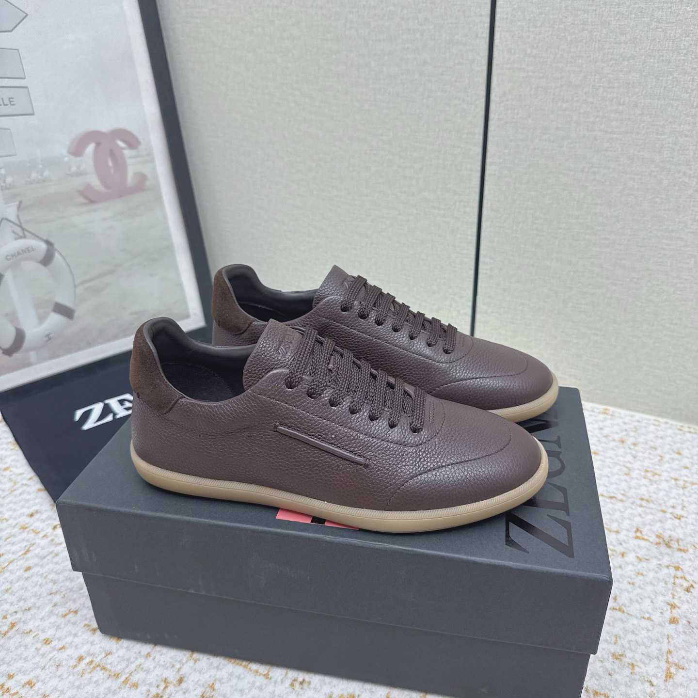 Zegna Grained Leather 232 Sneakers - DopestKickz