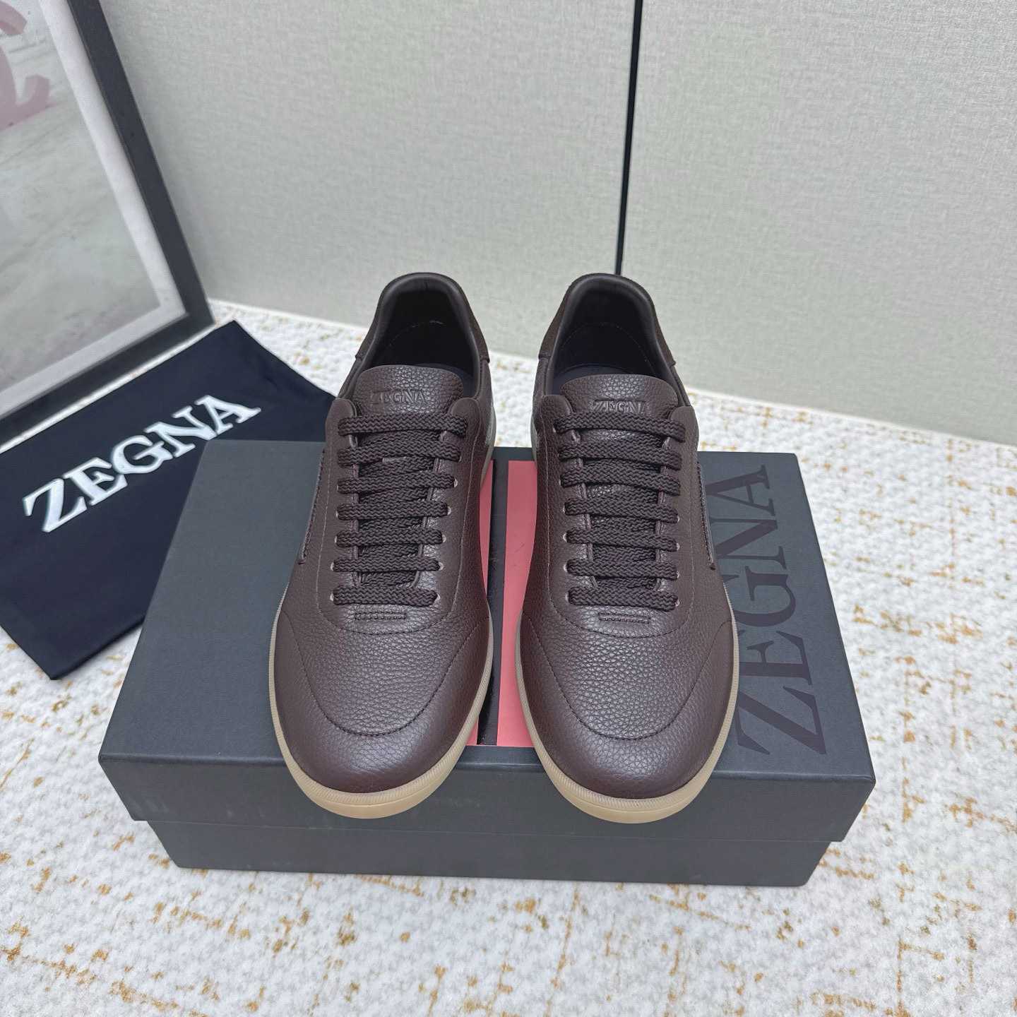 Zegna Grained Leather 232 Sneakers - DopestKickz
