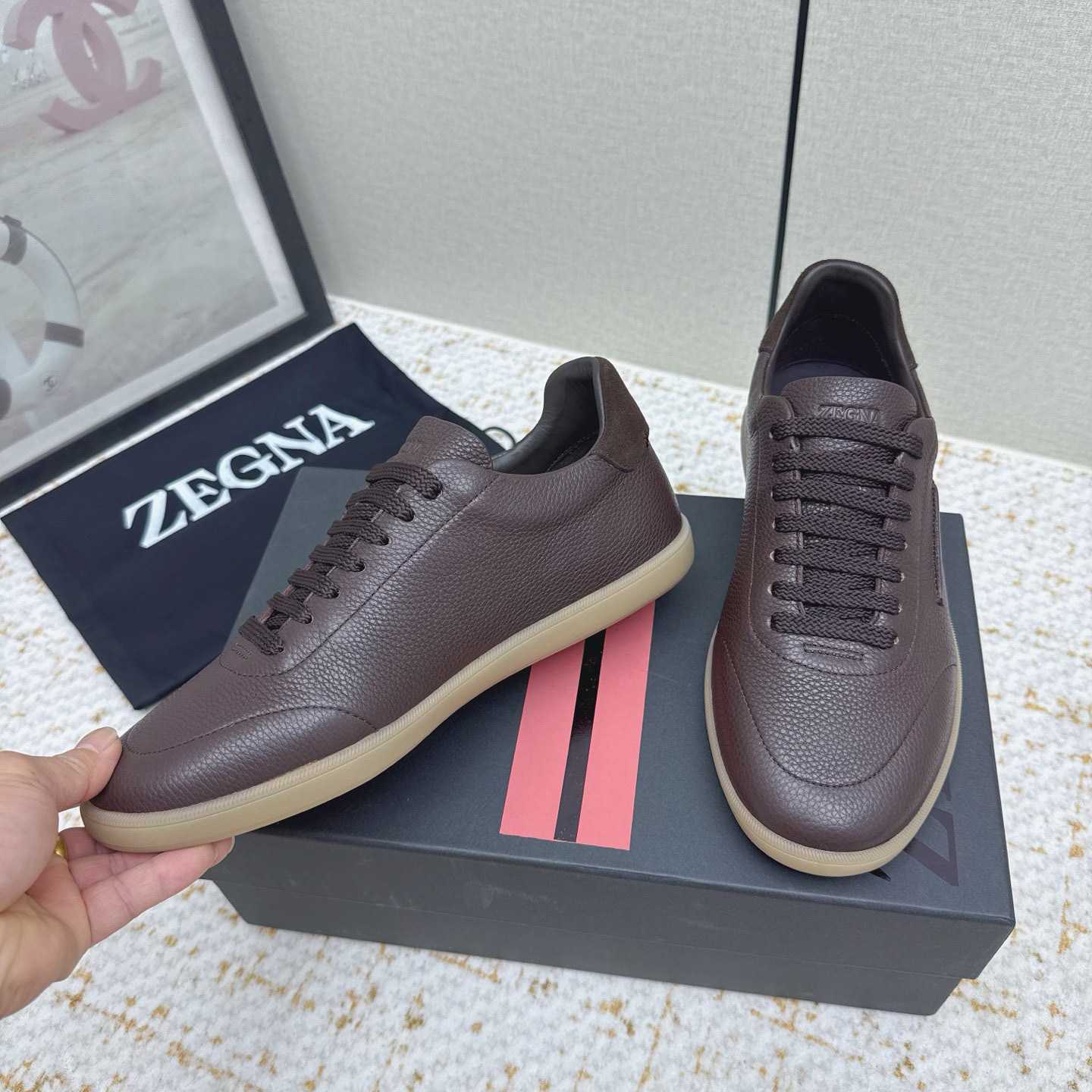 Zegna Grained Leather 232 Sneakers - DopestKickz