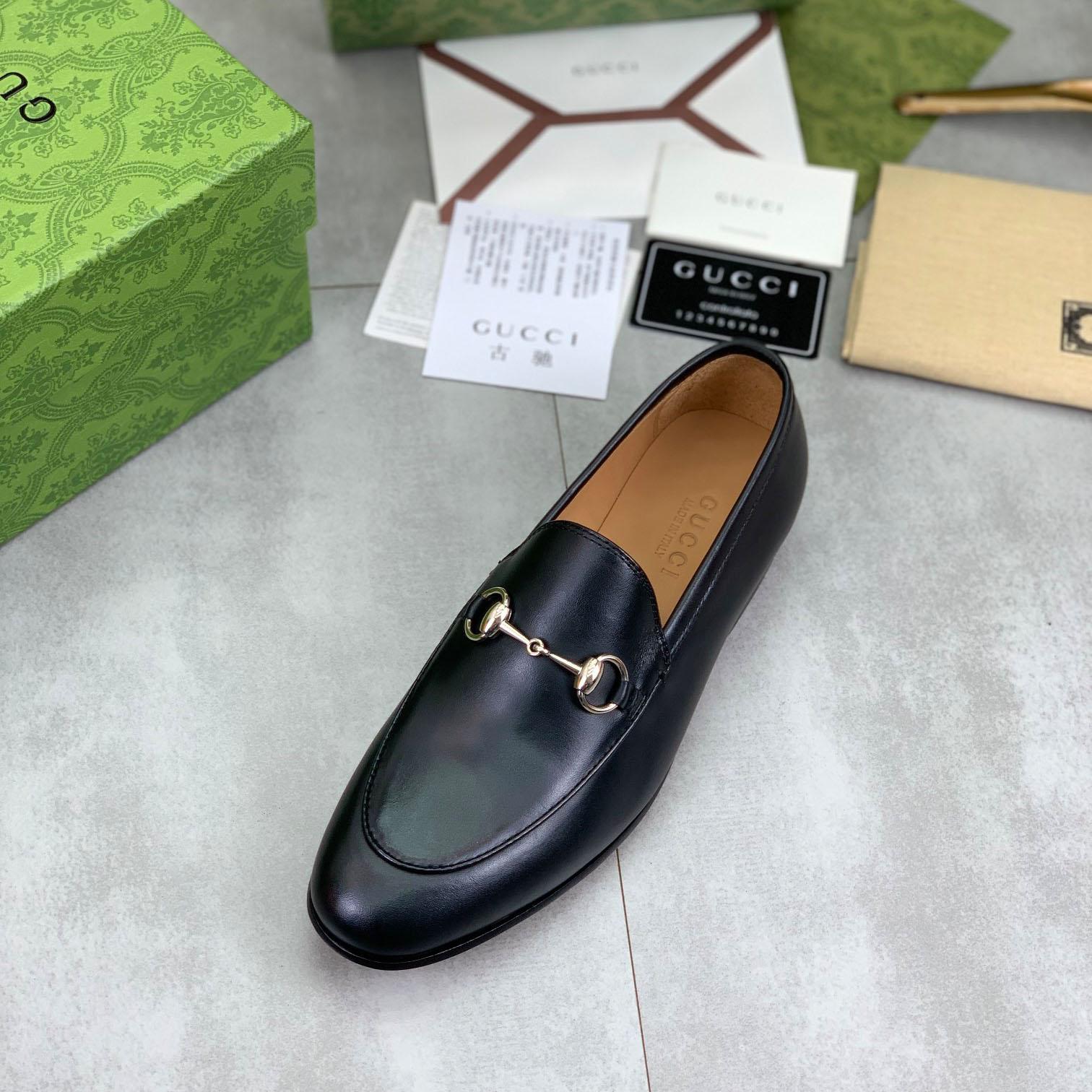 Gucci Jordaan Horsebit Leather Loafers - DopestKickz