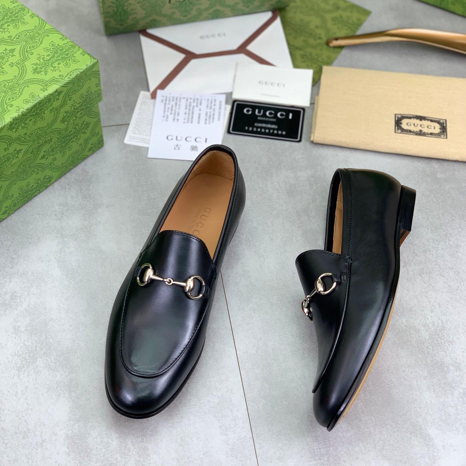 Gucci Jordaan Horsebit Leather Loafers - DopestKickz