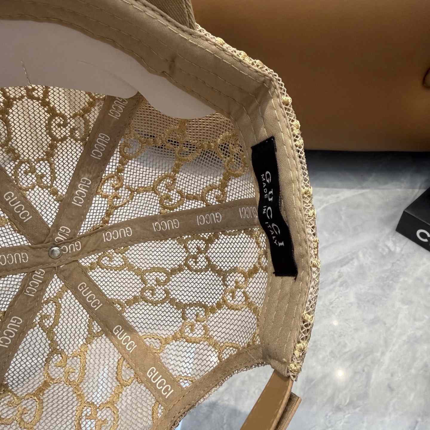 Gucci Mesh GG Monogram Shivali Baseball Hat  - DopestKickz