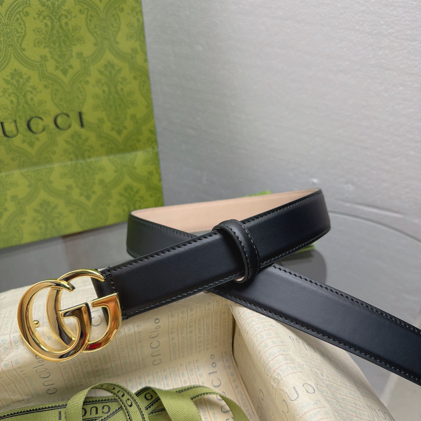 Gucci  Flat Marmont Belt - DopestKickz