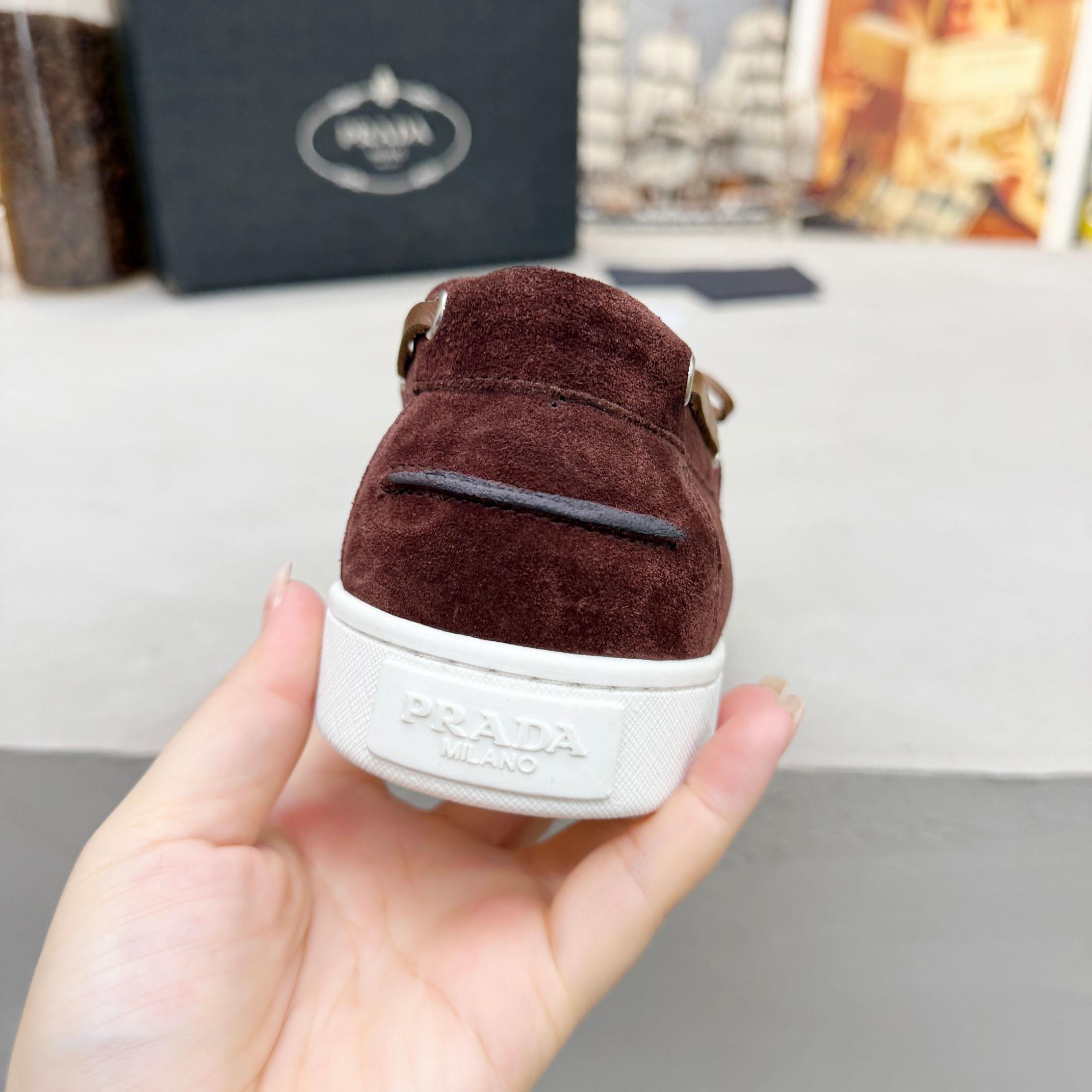 Prada Suede Boat Shoes With Laces - DopestKickz