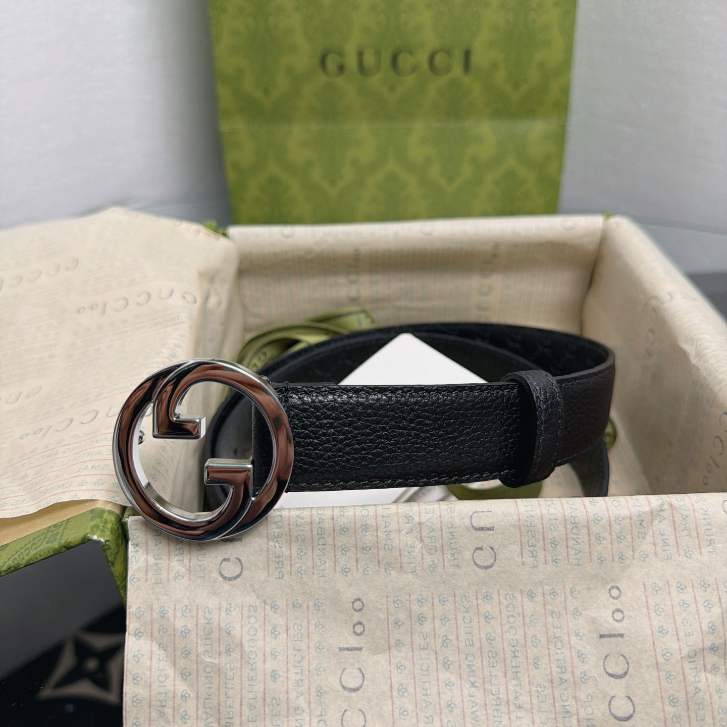 Gucci  Belt With Interlocking G Buckle - DopestKickz