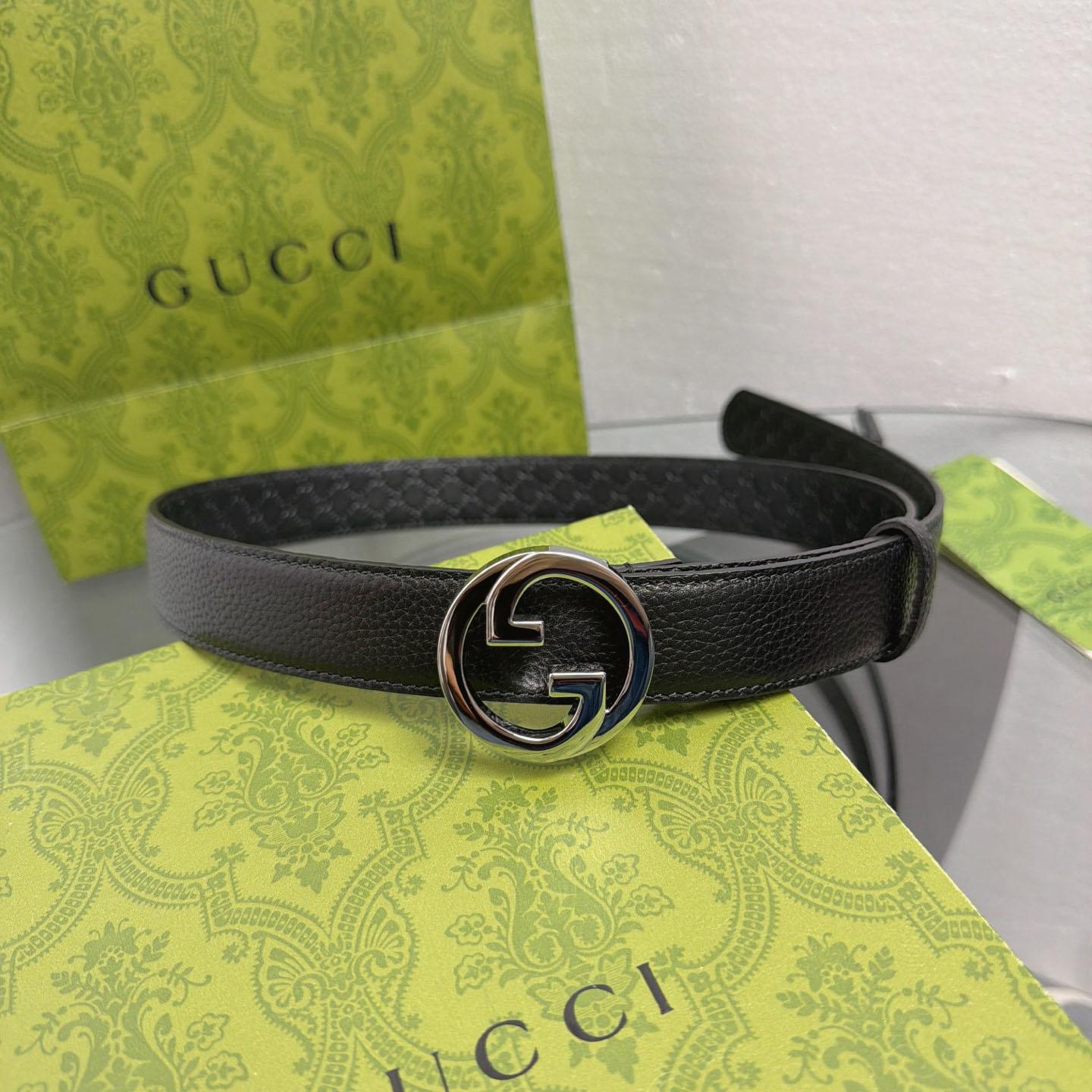 Gucci  Belt With Interlocking G Buckle - DopestKickz