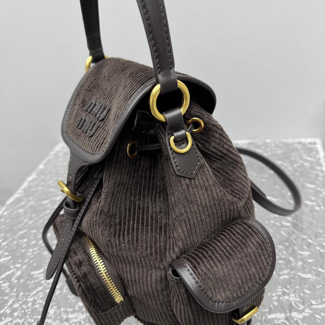 Miu Miu  Medium Corduroy Cotton Backpack - DopestKickz