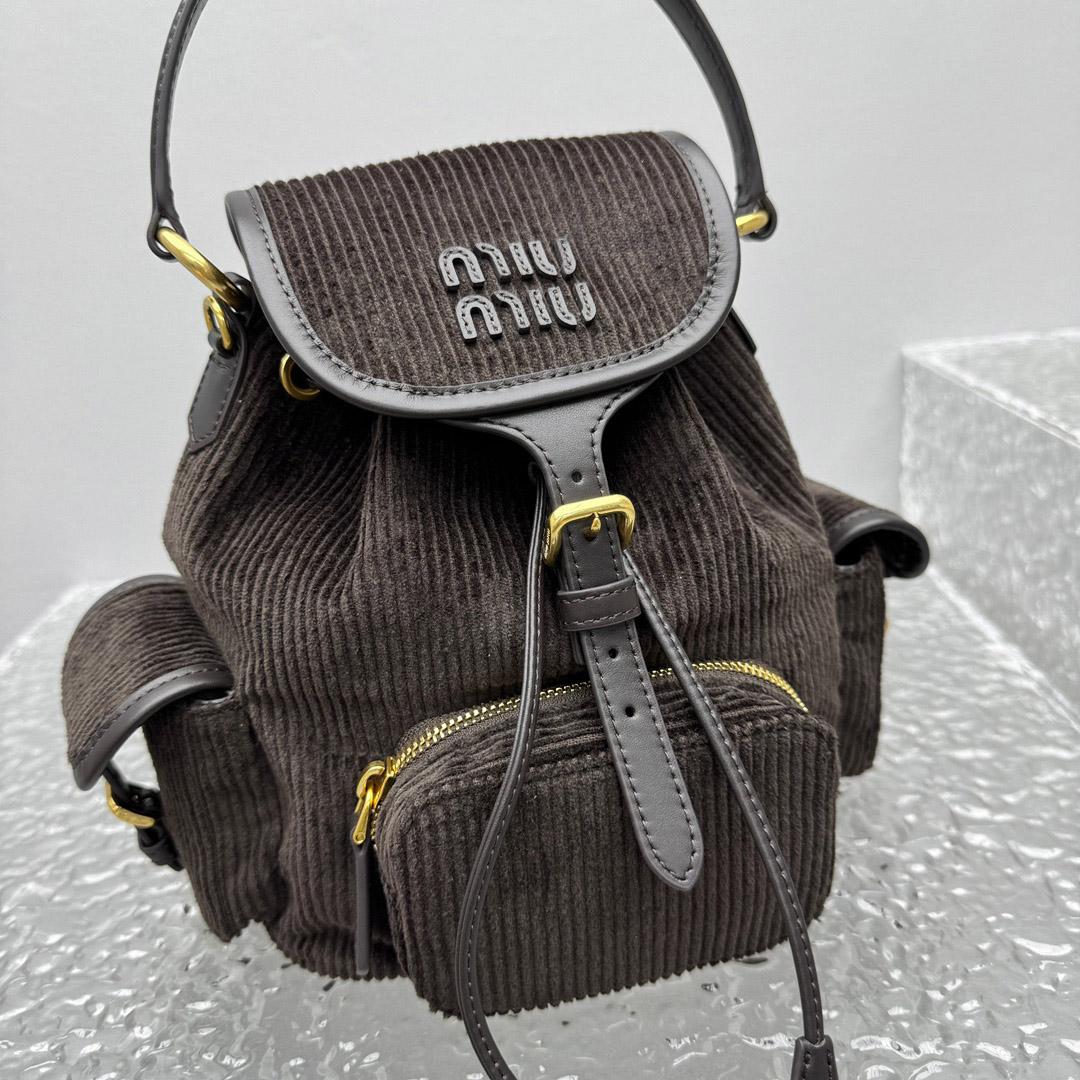 Miu Miu  Medium Corduroy Cotton Backpack - DopestKickz