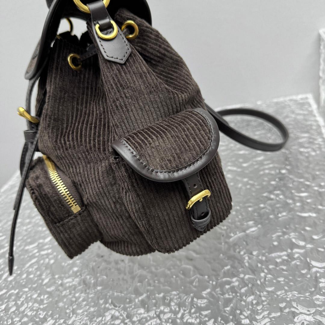 Miu Miu  Medium Corduroy Cotton Backpack - DopestKickz