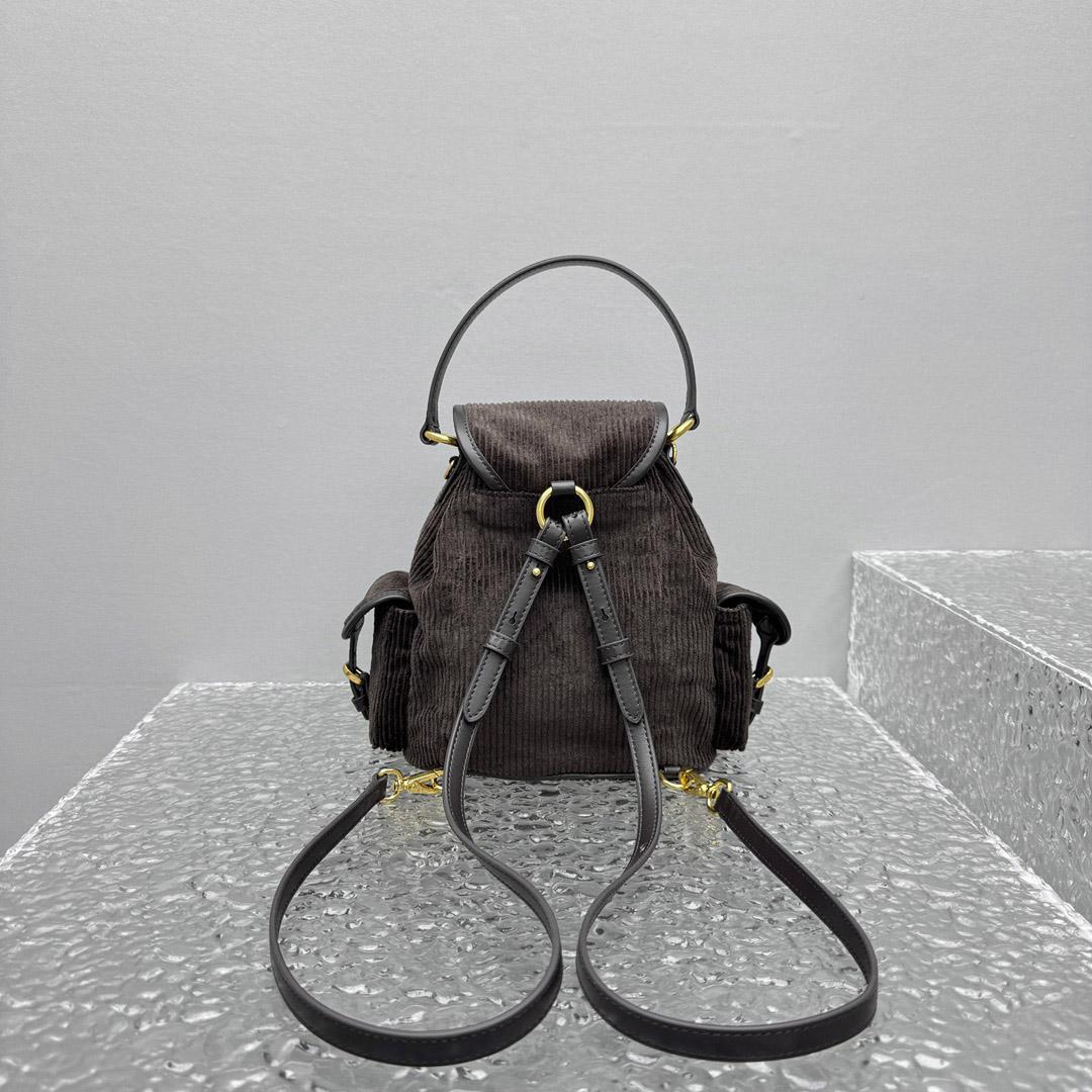 Miu Miu  Medium Corduroy Cotton Backpack - DopestKickz
