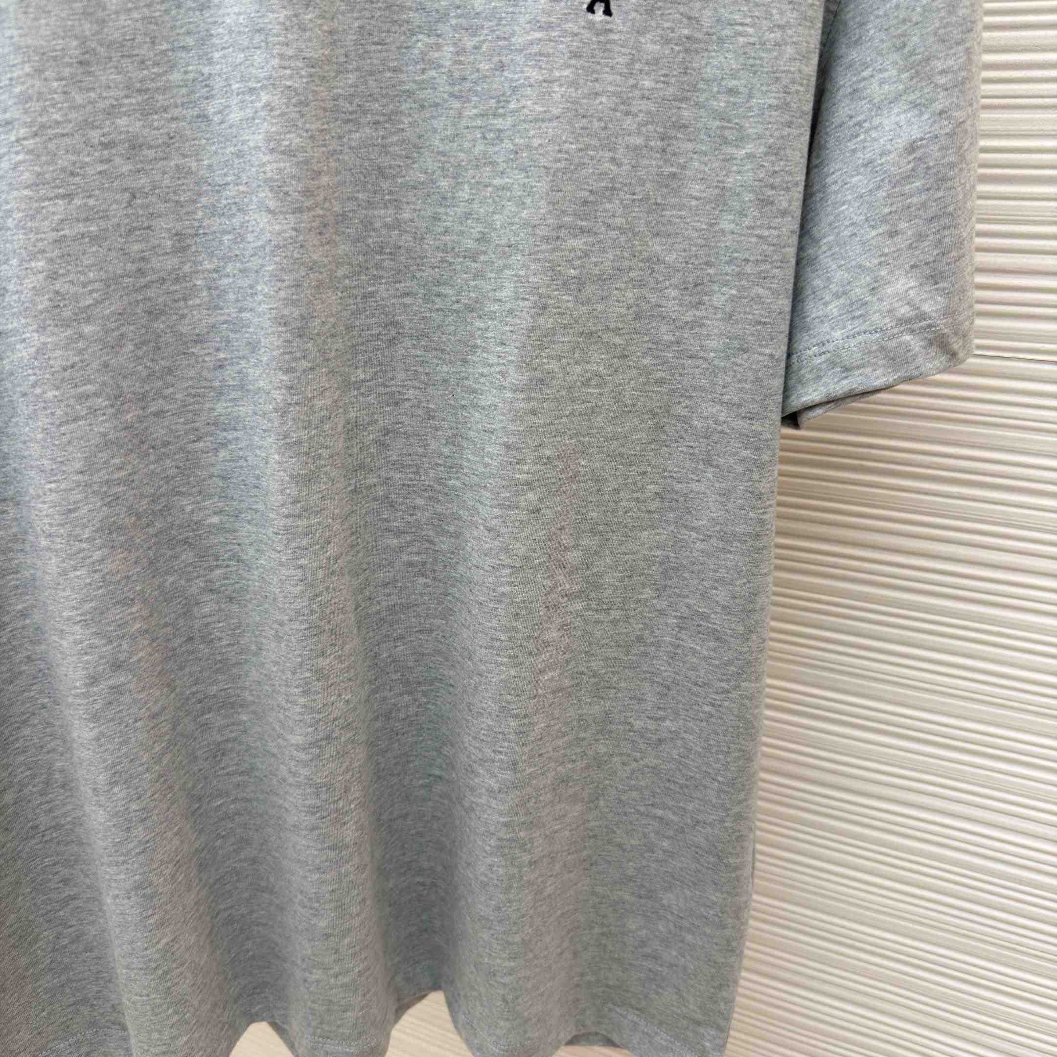 AMI Paris Grey Cotton Contrasted Adc Tshirt - DopestKickz