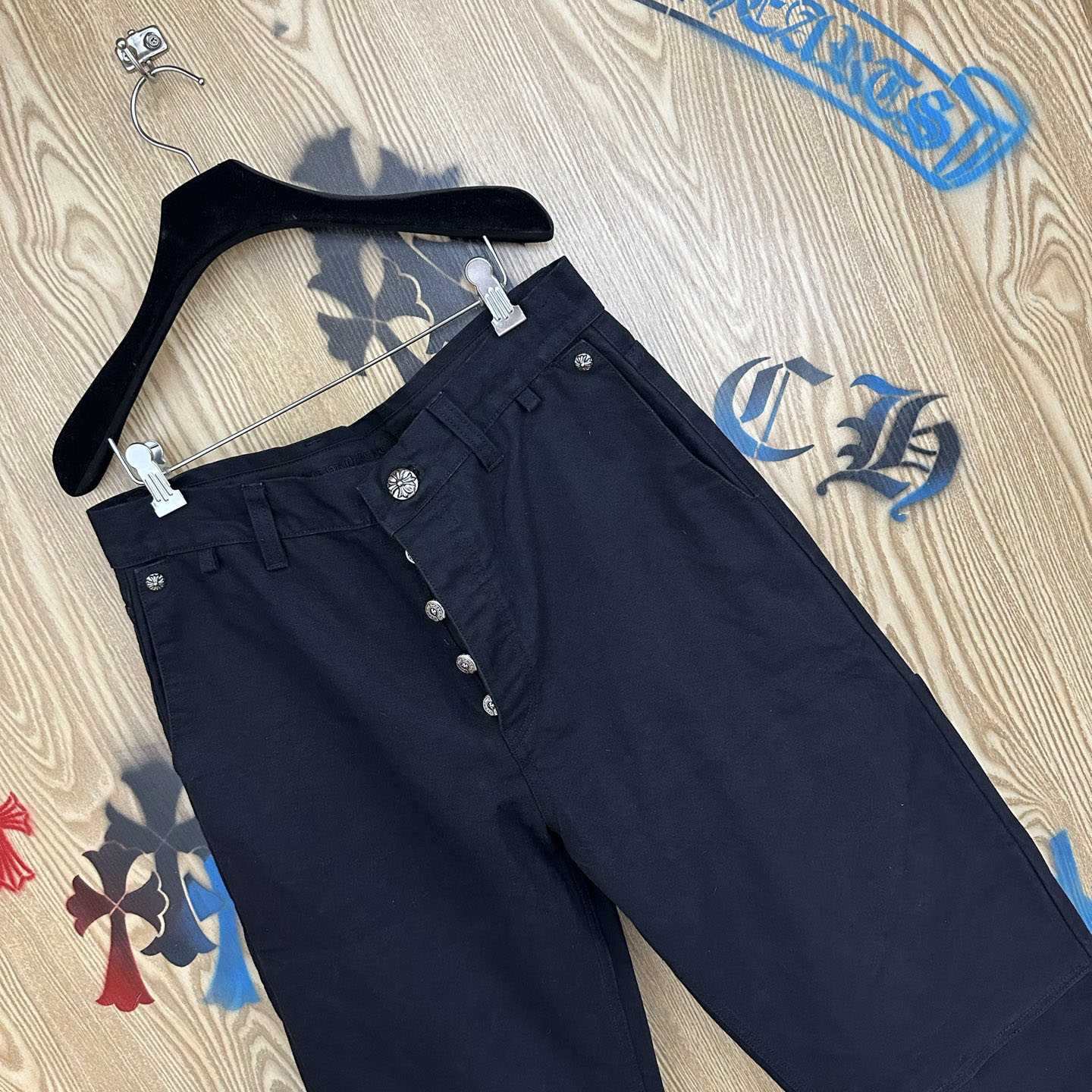Chrome Hearts Cross Patch Double Knee Carpenter Pants - DopestKickz