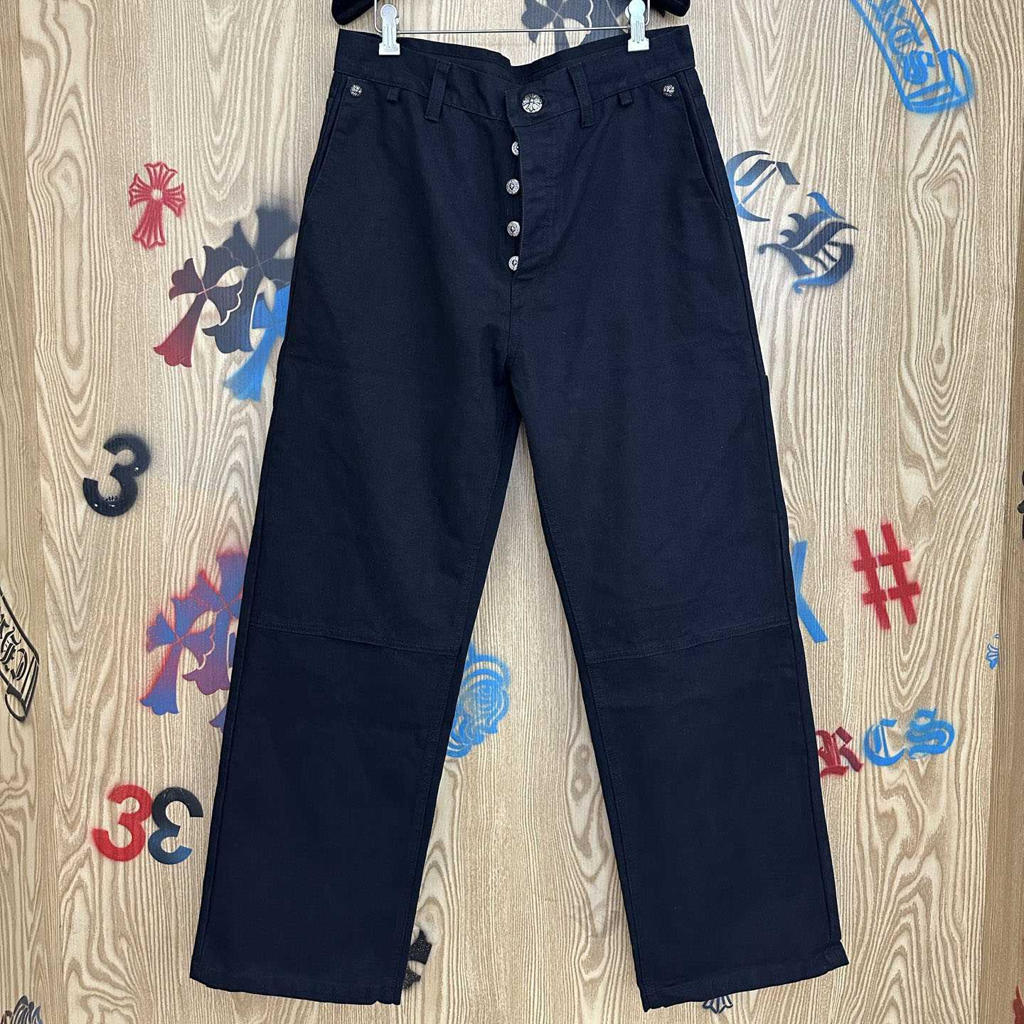 Chrome Hearts Cross Patch Double Knee Carpenter Pants - DopestKickz