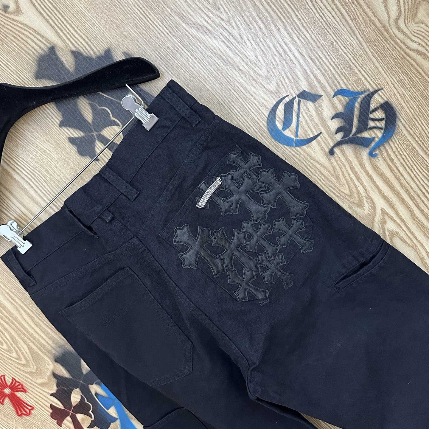 Chrome Hearts Cross Patch Double Knee Carpenter Pants - DopestKickz