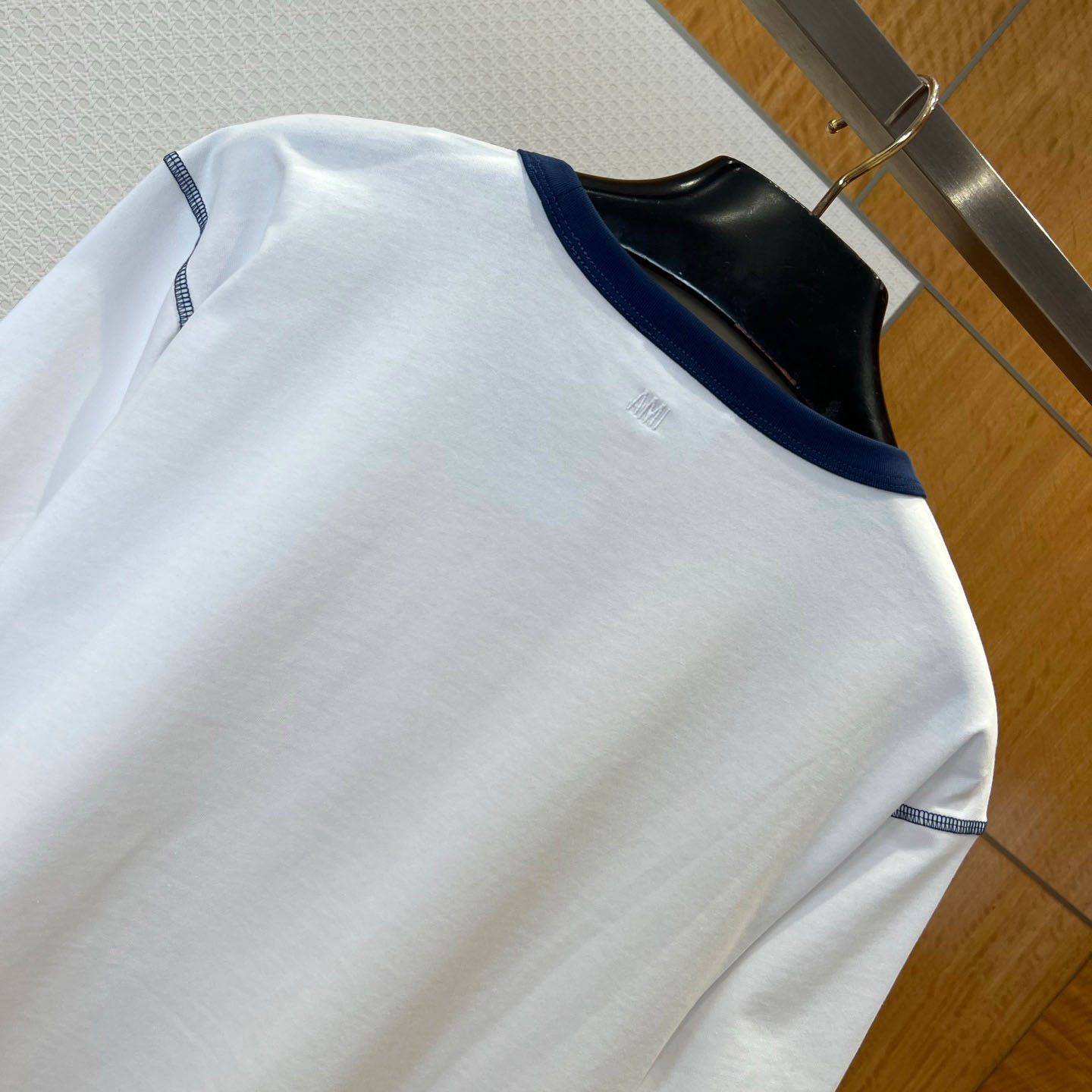 AMI Paris White Cotton Ami De Coeur Knitted Patch T-shirt - DopestKickz