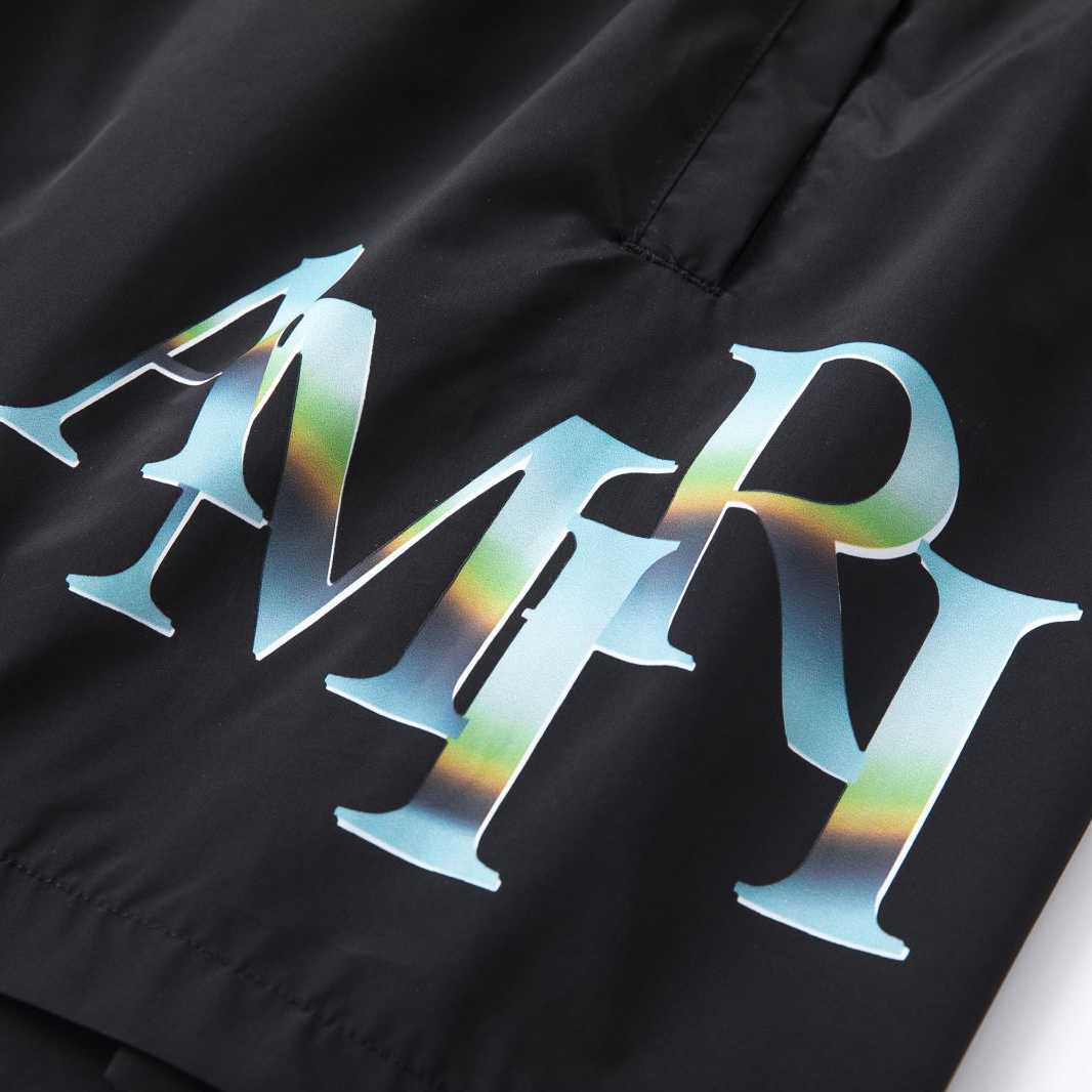 Amiri Staggered Chrome Swim Trunk 'Black' - DopestKickz
