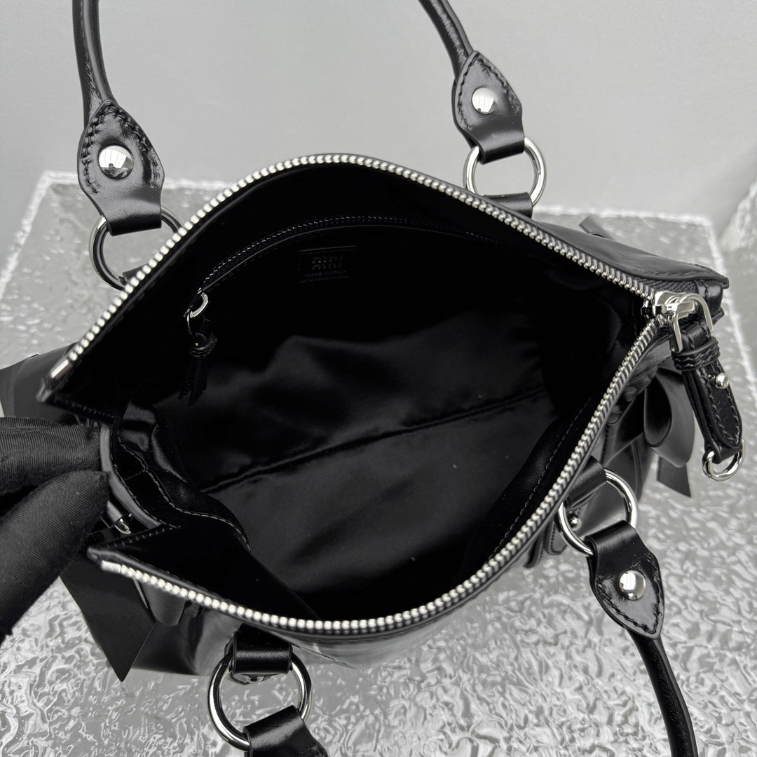 Miu Miu Shiny Leather Top-Handle Bag - DopestKickz