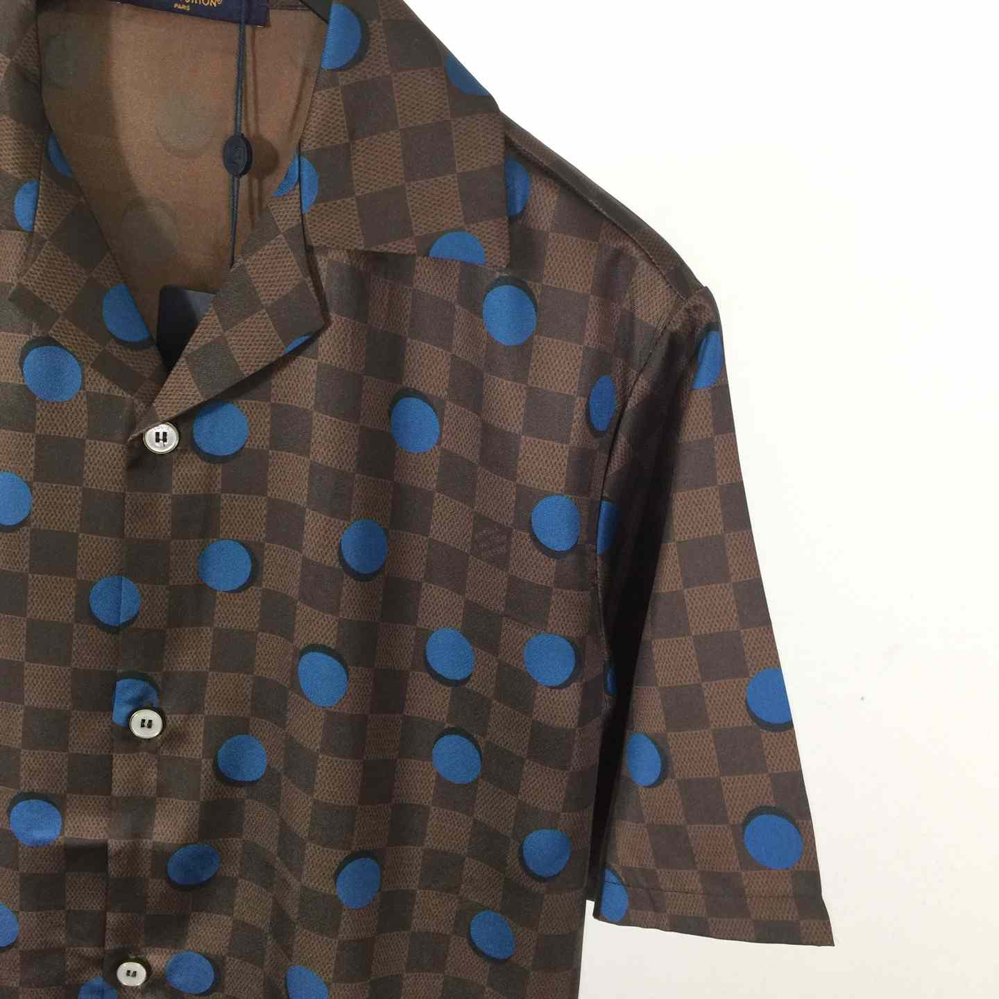 Louis Vuitton Damier Silk Short-Sleeved Shirt    - DopestKickz