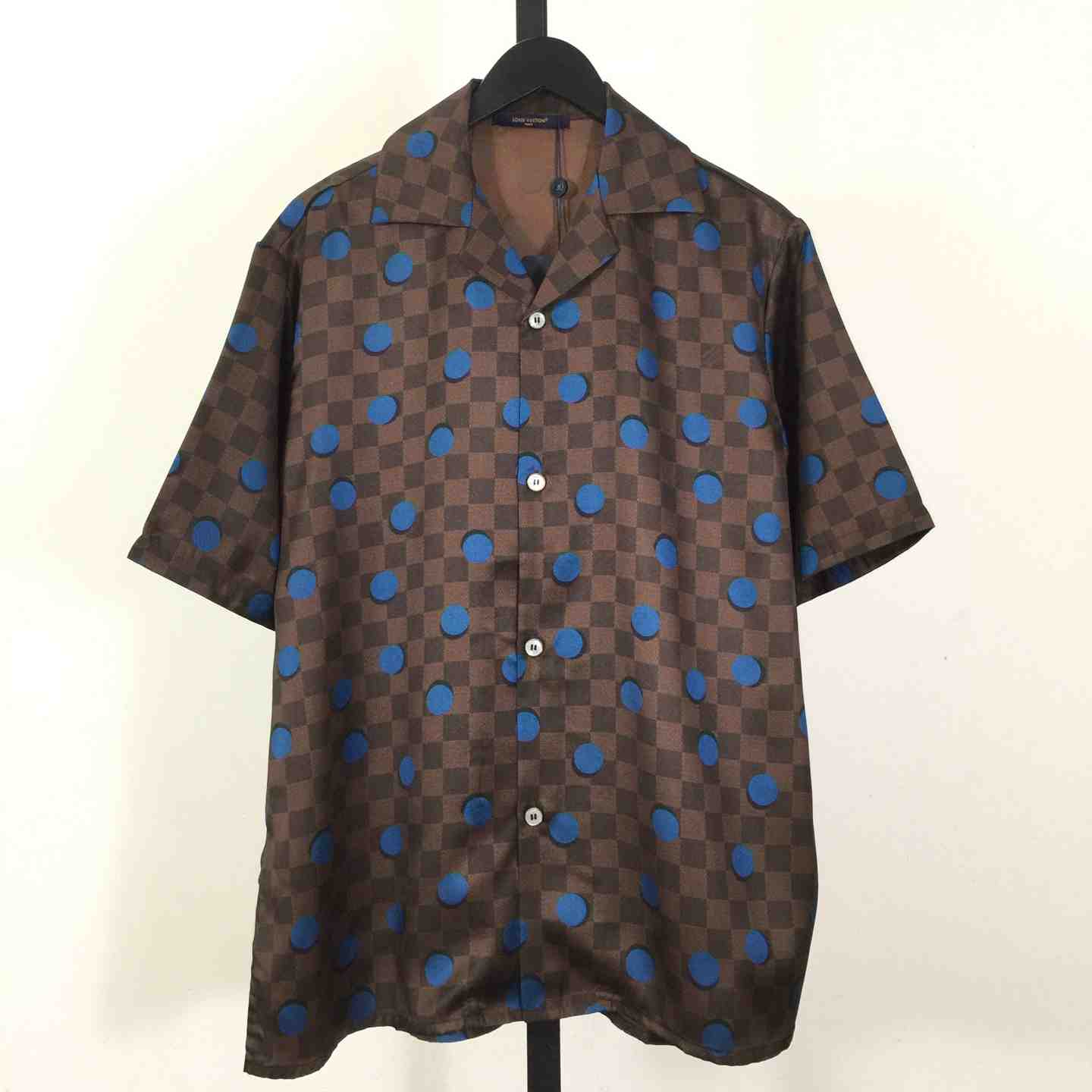 Louis Vuitton Damier Silk Short-Sleeved Shirt    - DopestKickz