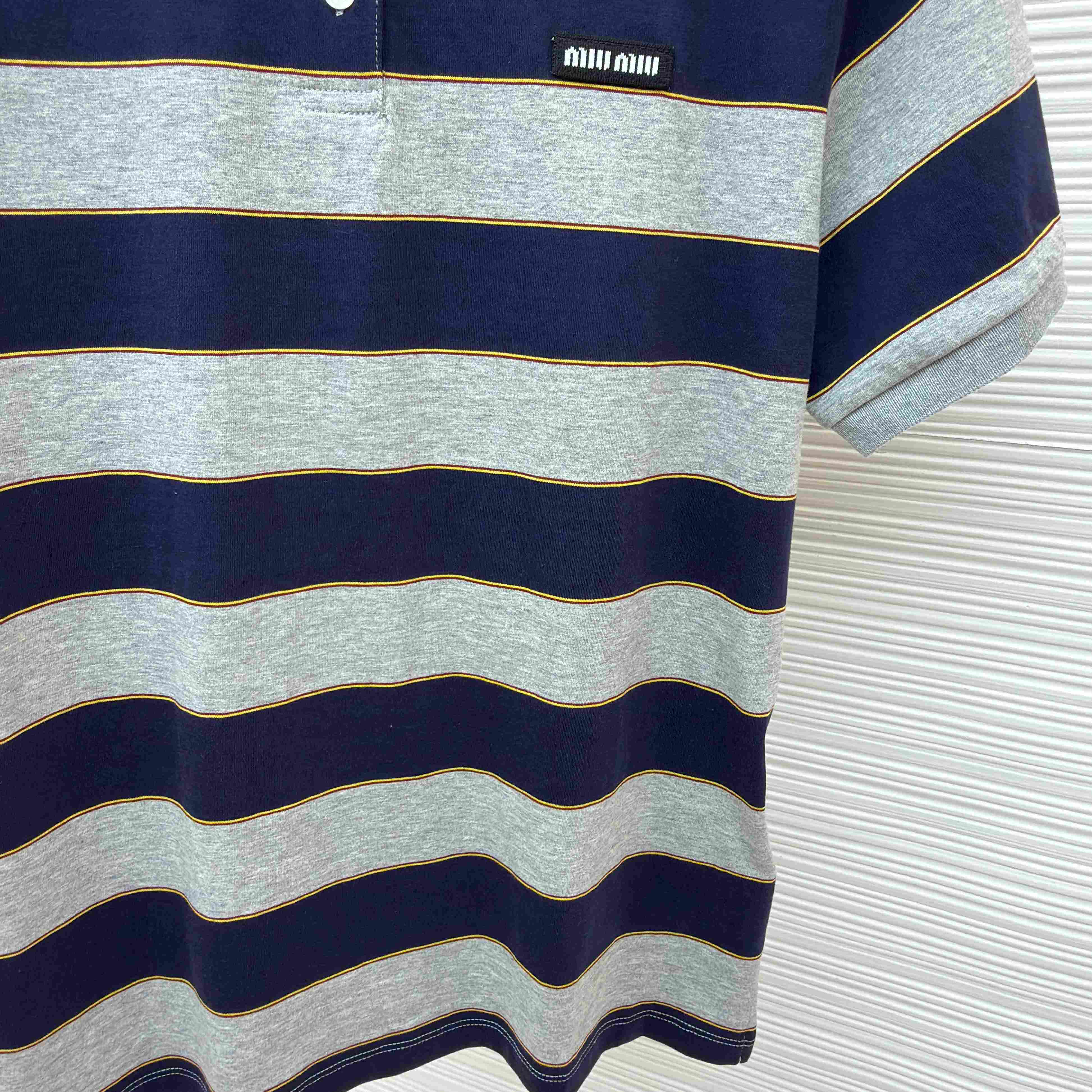 Miu Miu Striped Jersey Polo Shirt - DopestKickz