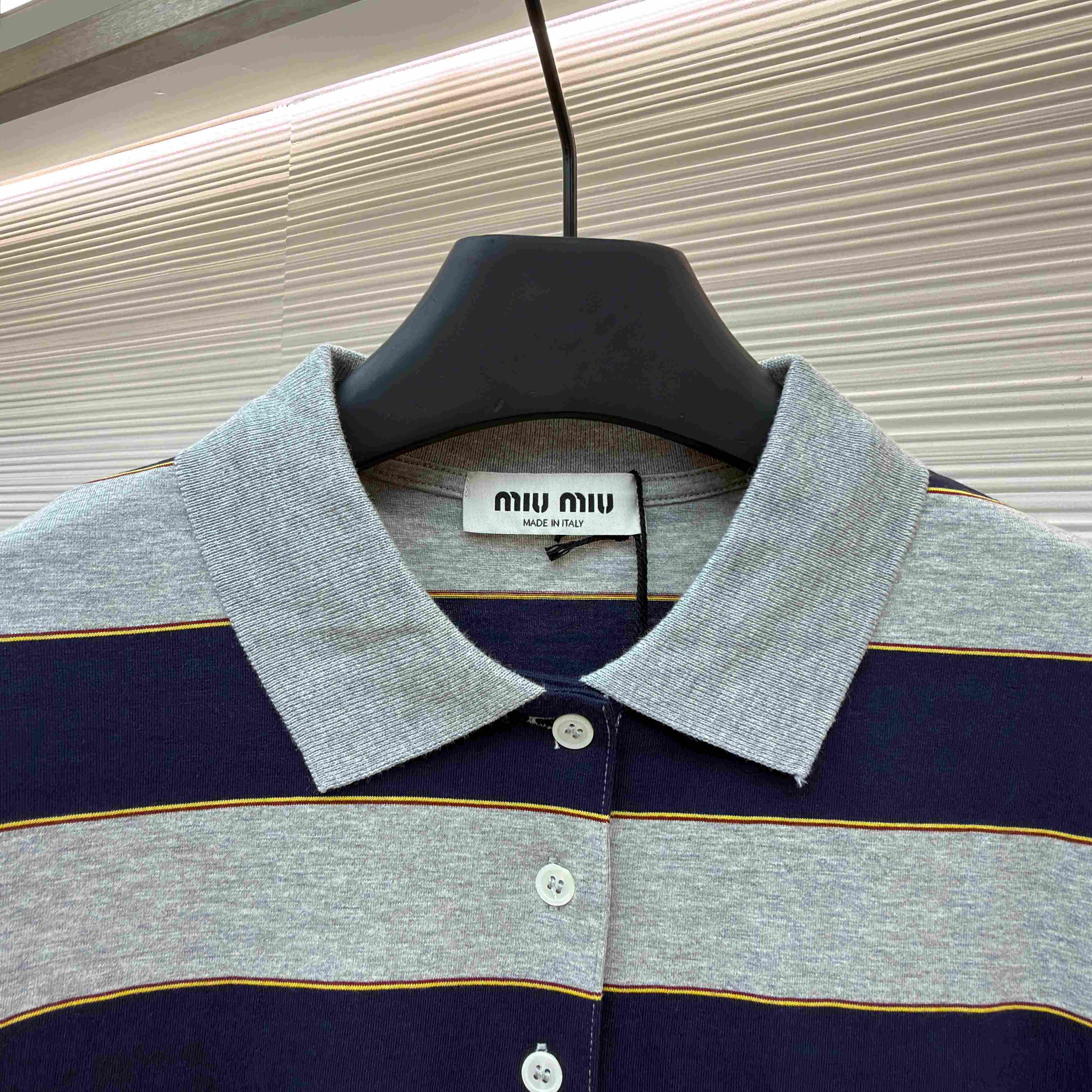 Miu Miu Striped Jersey Polo Shirt - DopestKickz