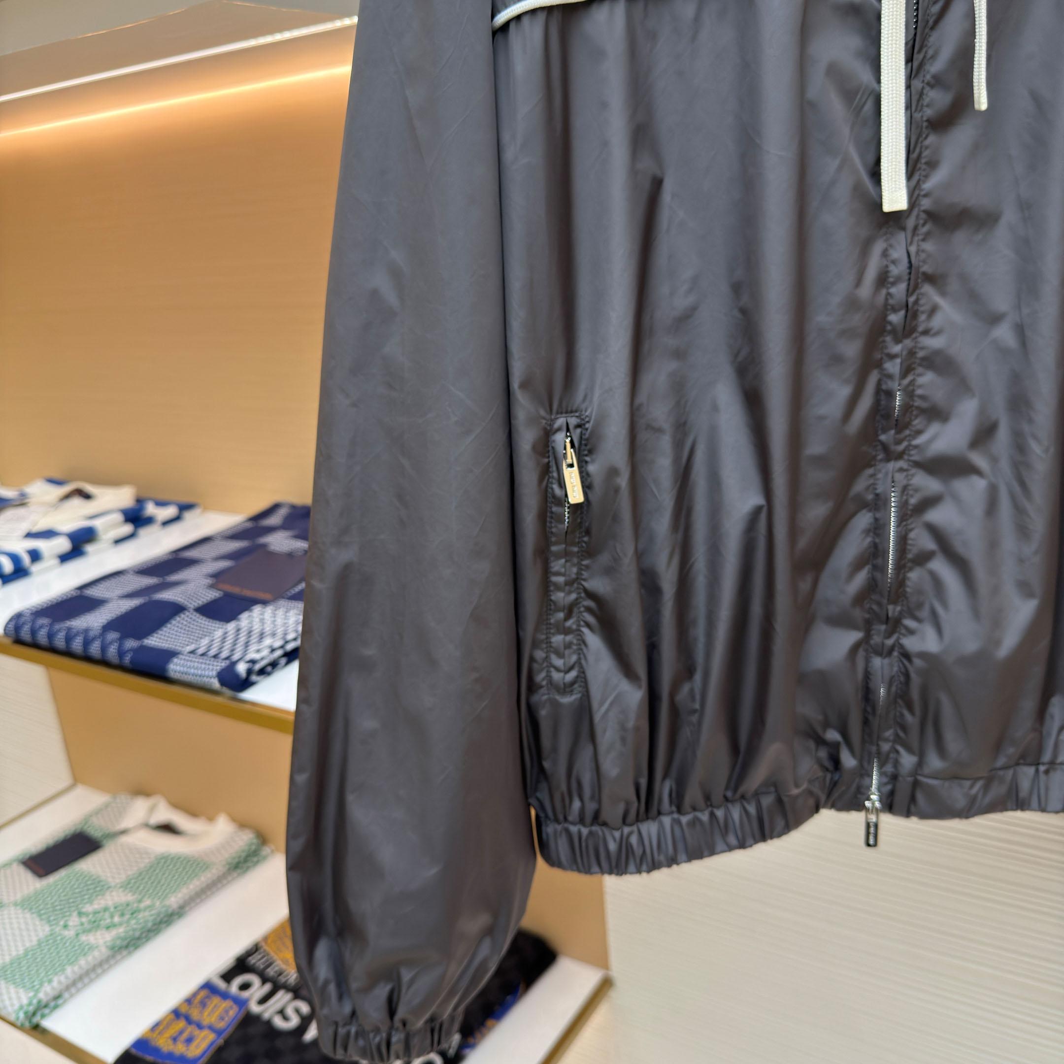 Miu Miu Gray Technical Silk Zipper Jacket - DopestKickz