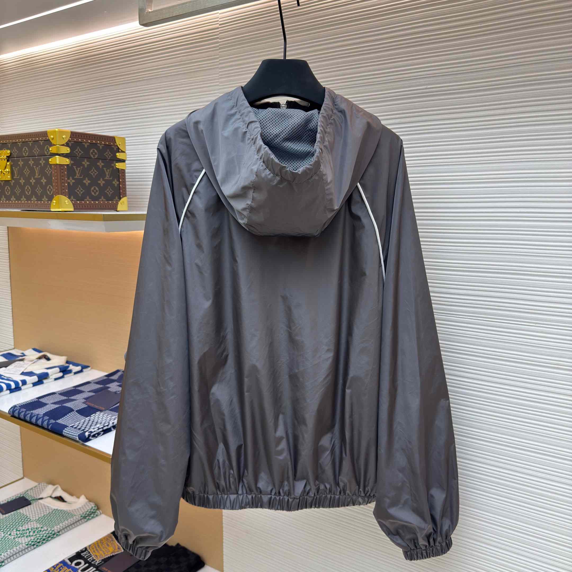 Miu Miu Gray Technical Silk Zipper Jacket - DopestKickz