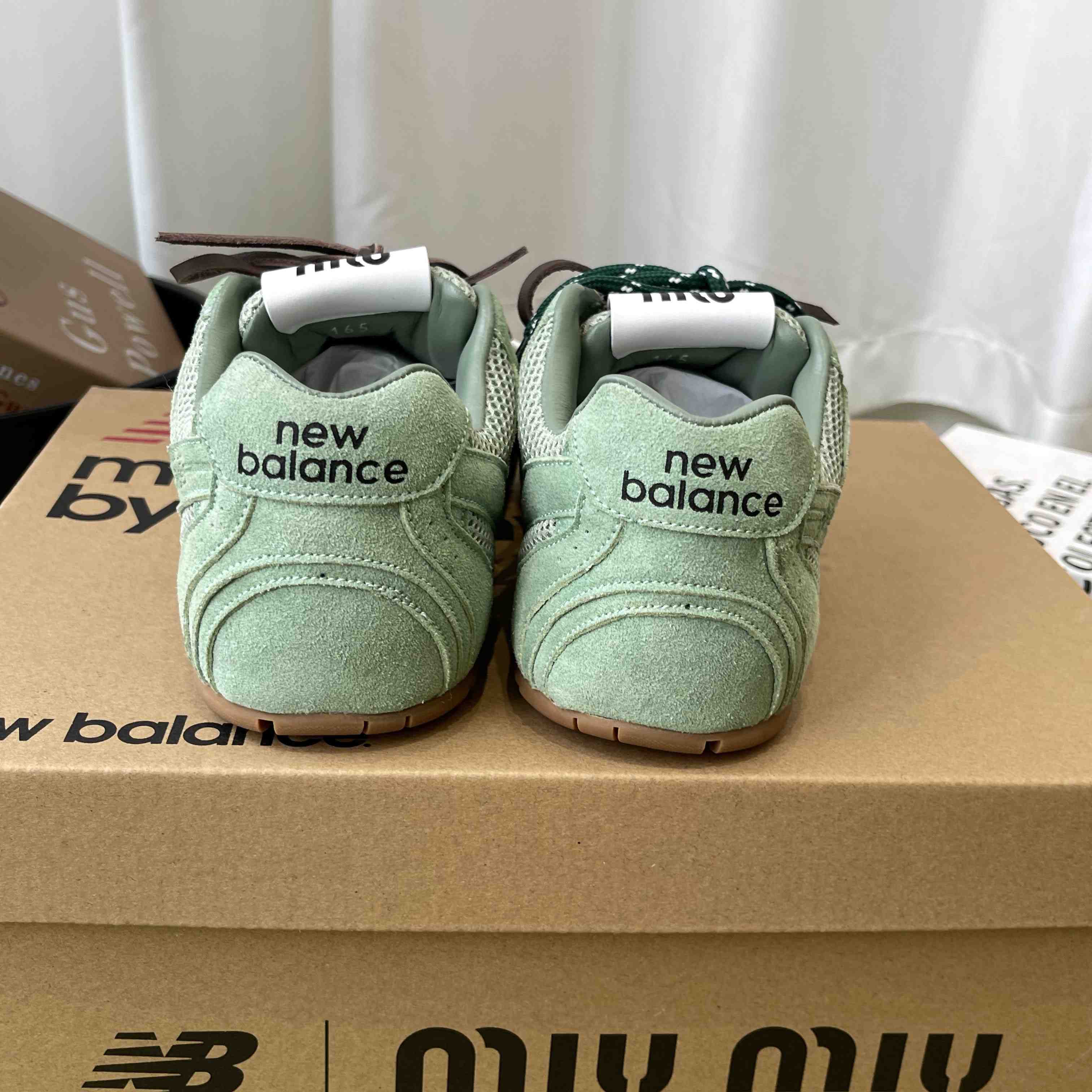 New Balance X Miu Miu 530 SL Suede And Mesh Sneakers - DopestKickz
