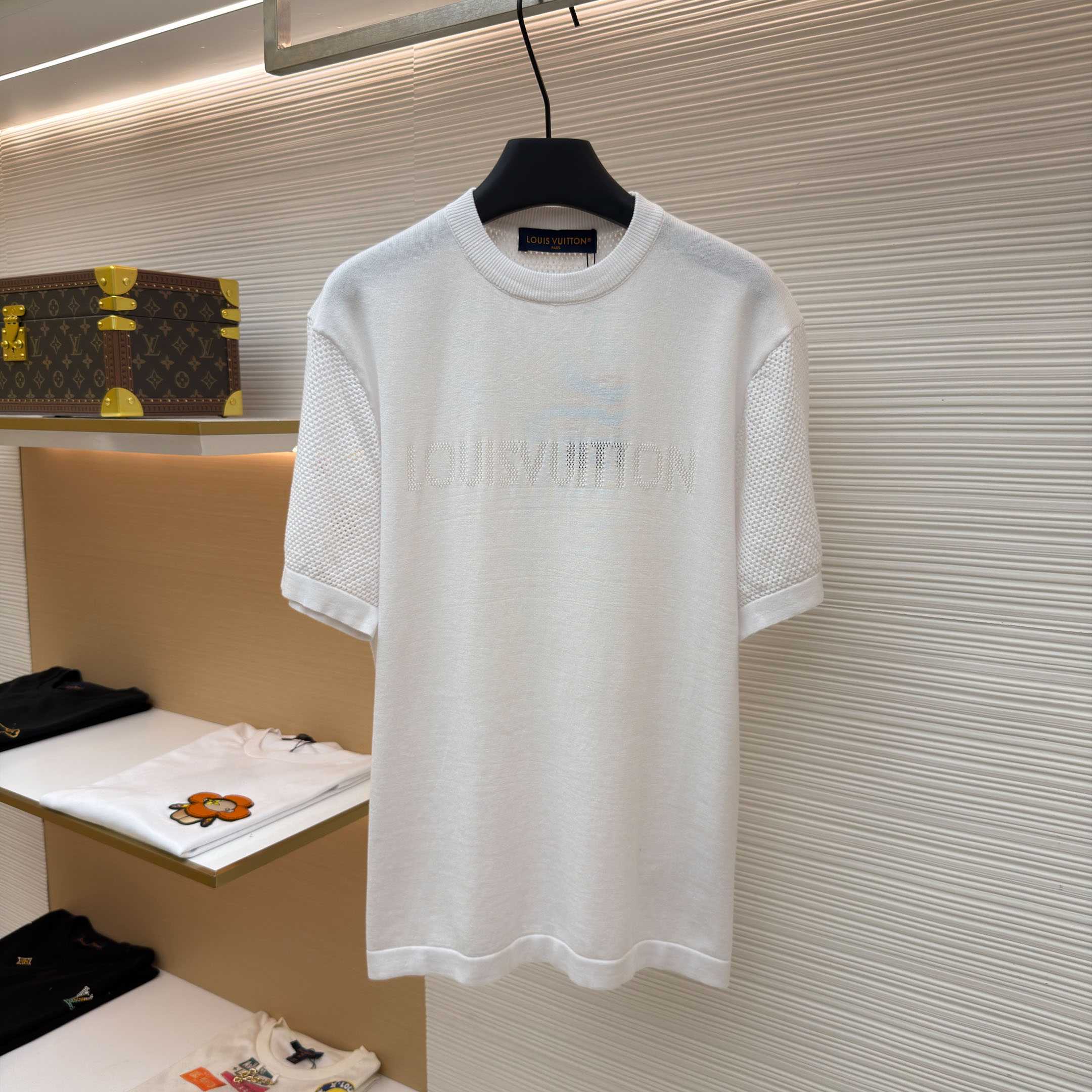 Louis Vuitton Cotton-Cashmere Short-Sleeved Crewneck  - DopestKickz