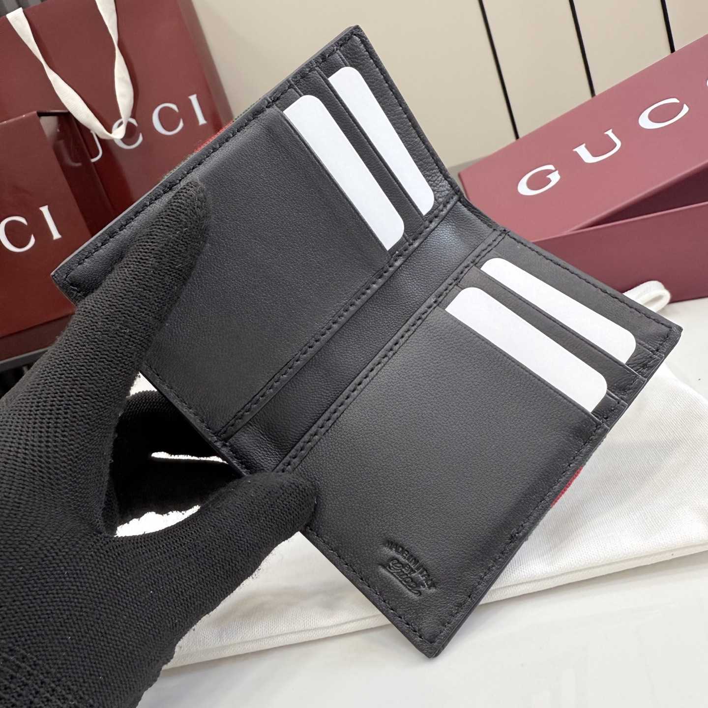 Gucci Web Trademark Card Case - DopestKickz